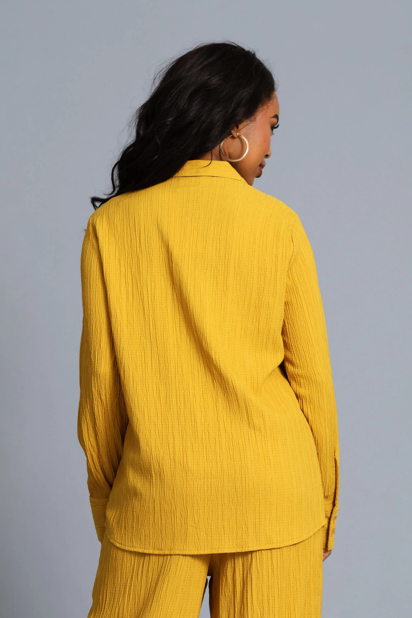 Textured Shirt - Mustard - Image 4