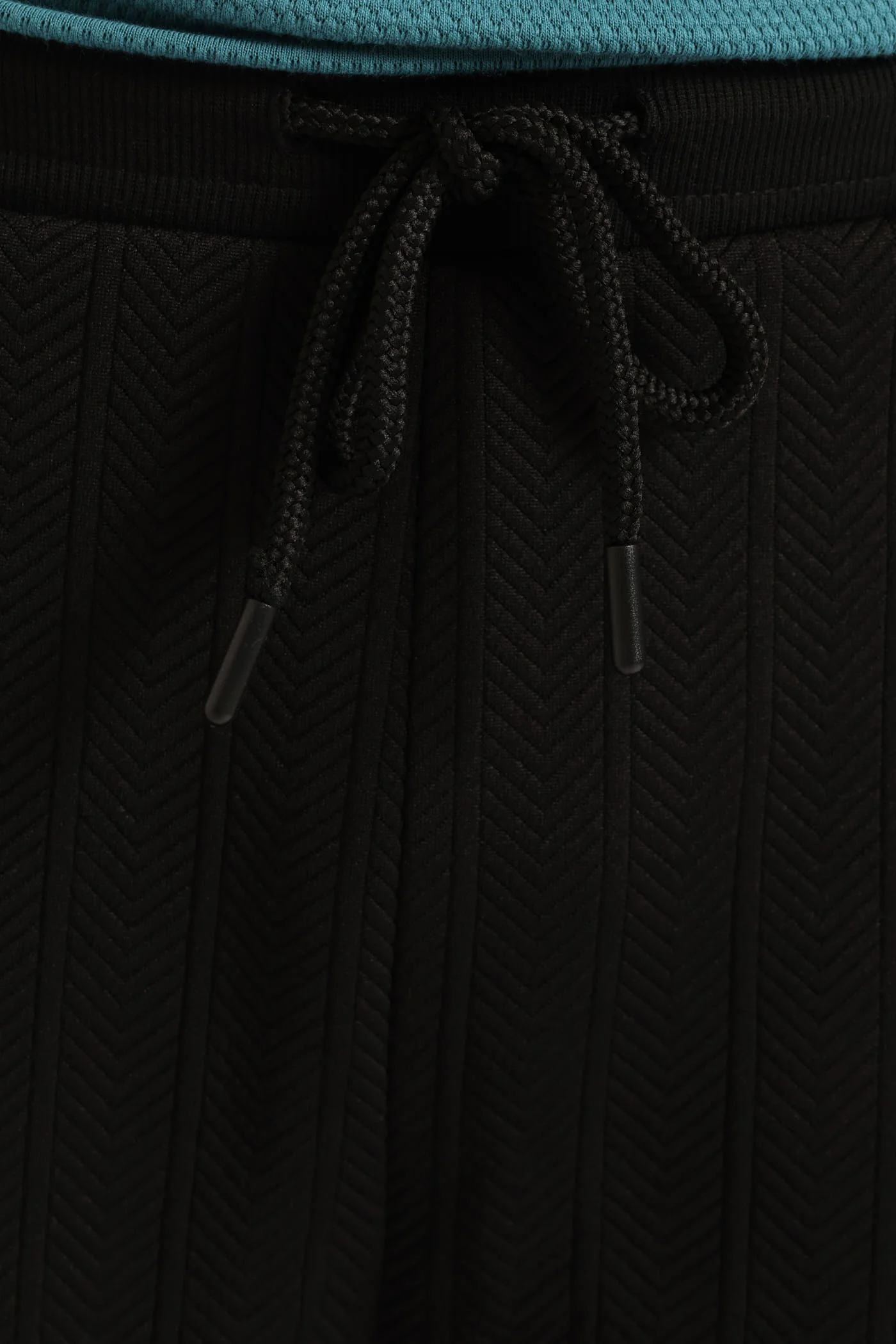 Textured Stretch Shorts - Black - Image 5