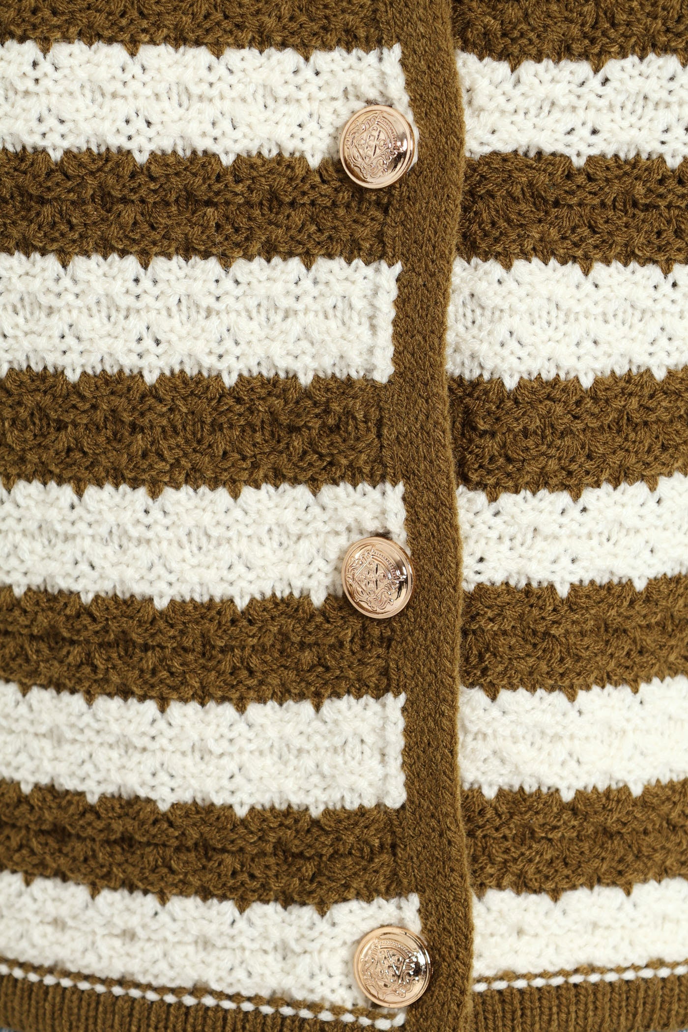 Textured Stripe Cardigan - Olive - Image 4