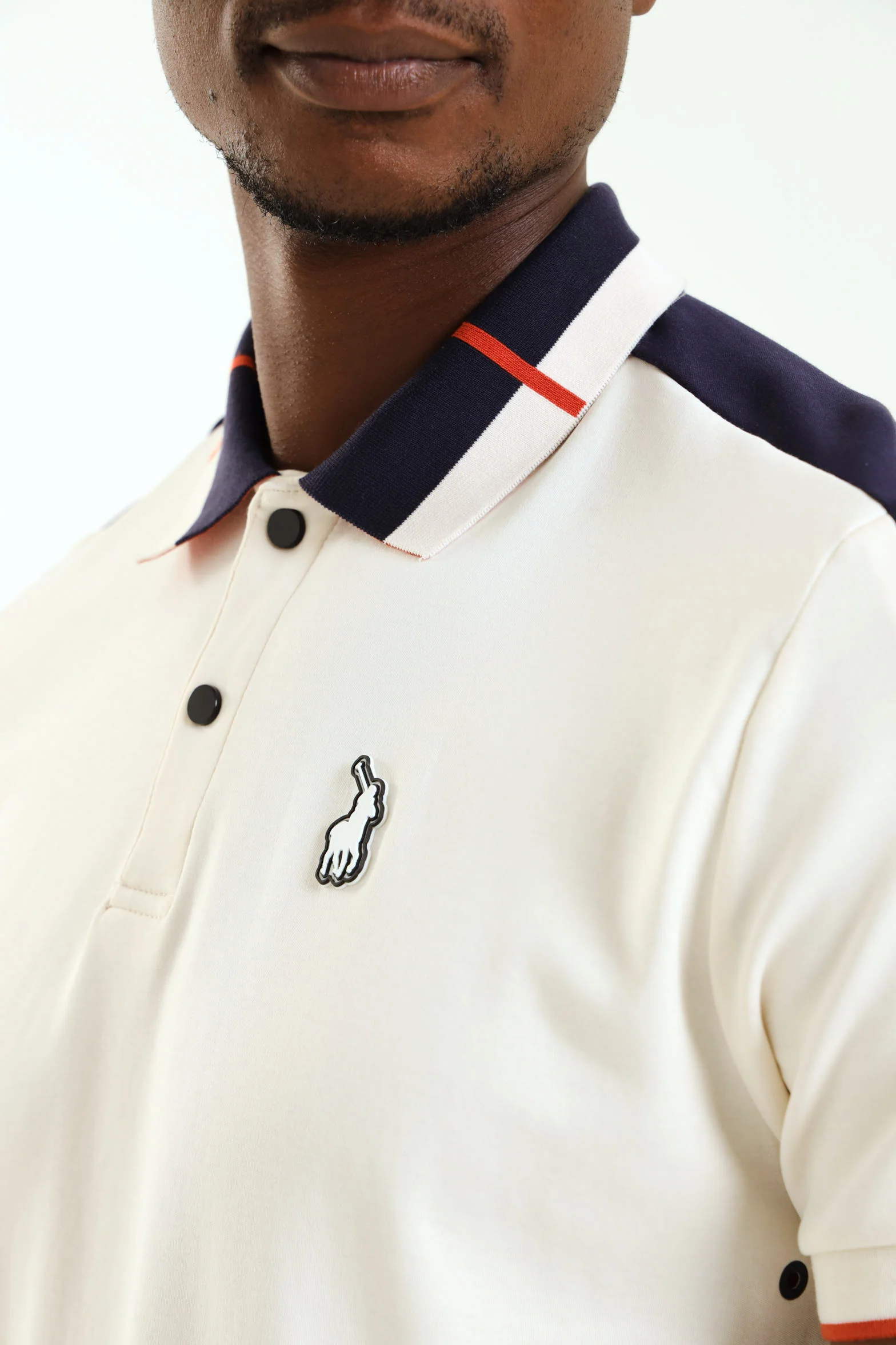 Thando Colour Block Sport Golfer - White/Navy - Image 5