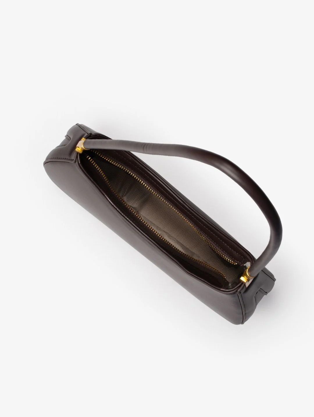 The Gia Small Asymmetric Shoulder Bag - Chocolate - Image 3