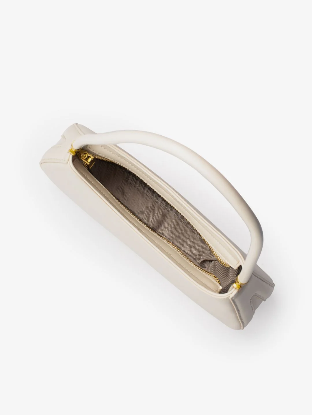The Gia Small Asymmetric Shoulder Bag - Cream - Image 3