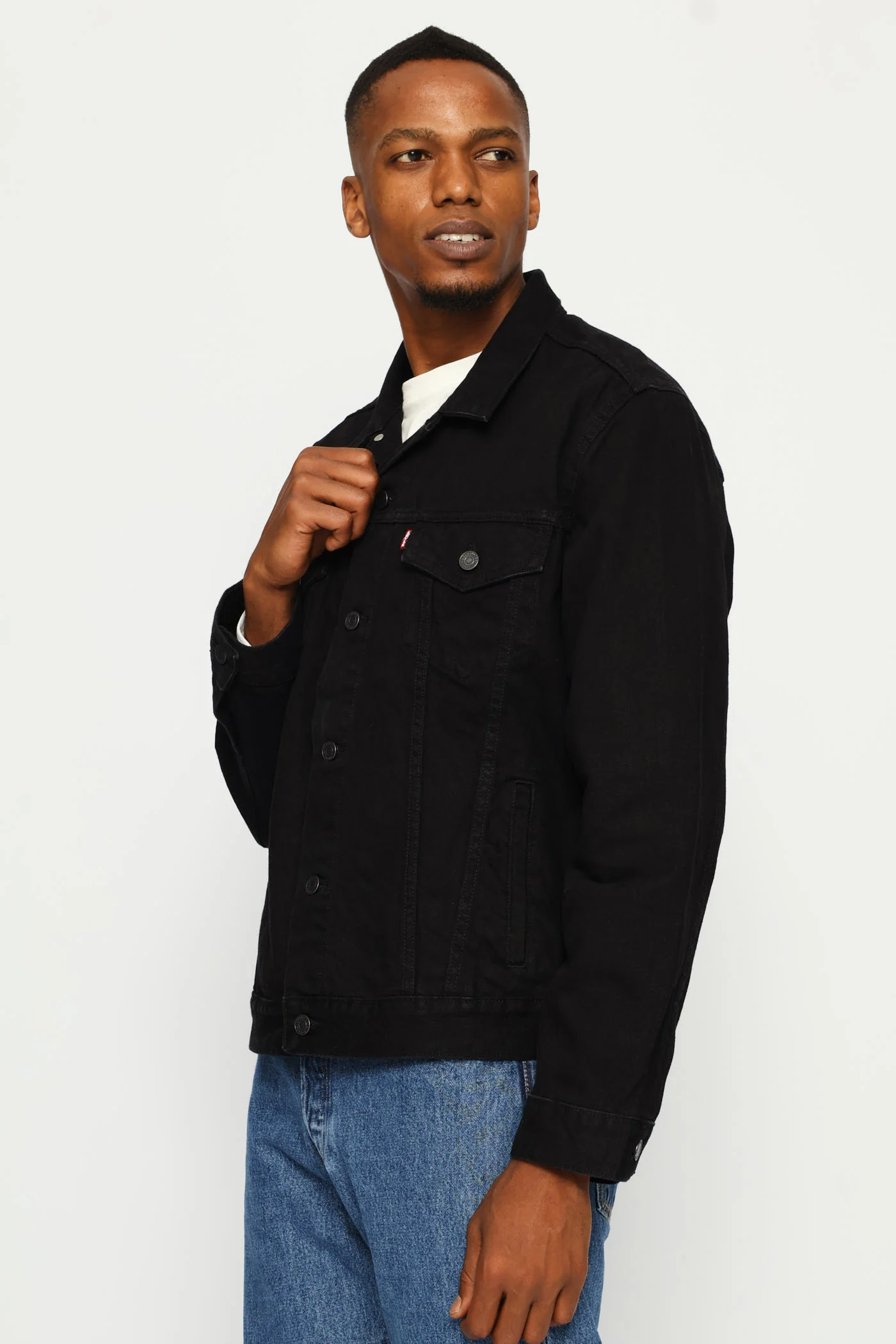 The Trucker Jacket - Black - Image 3