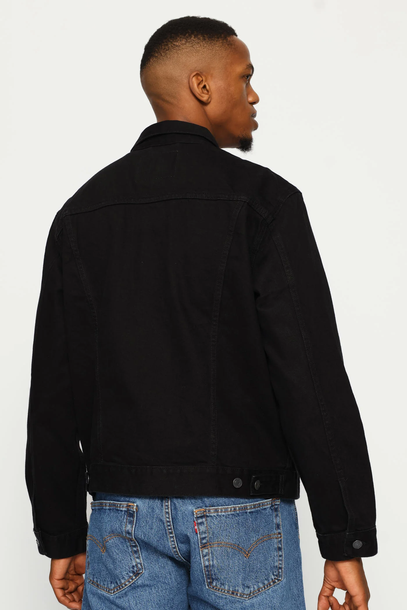 The Trucker Jacket - Black - Image 4