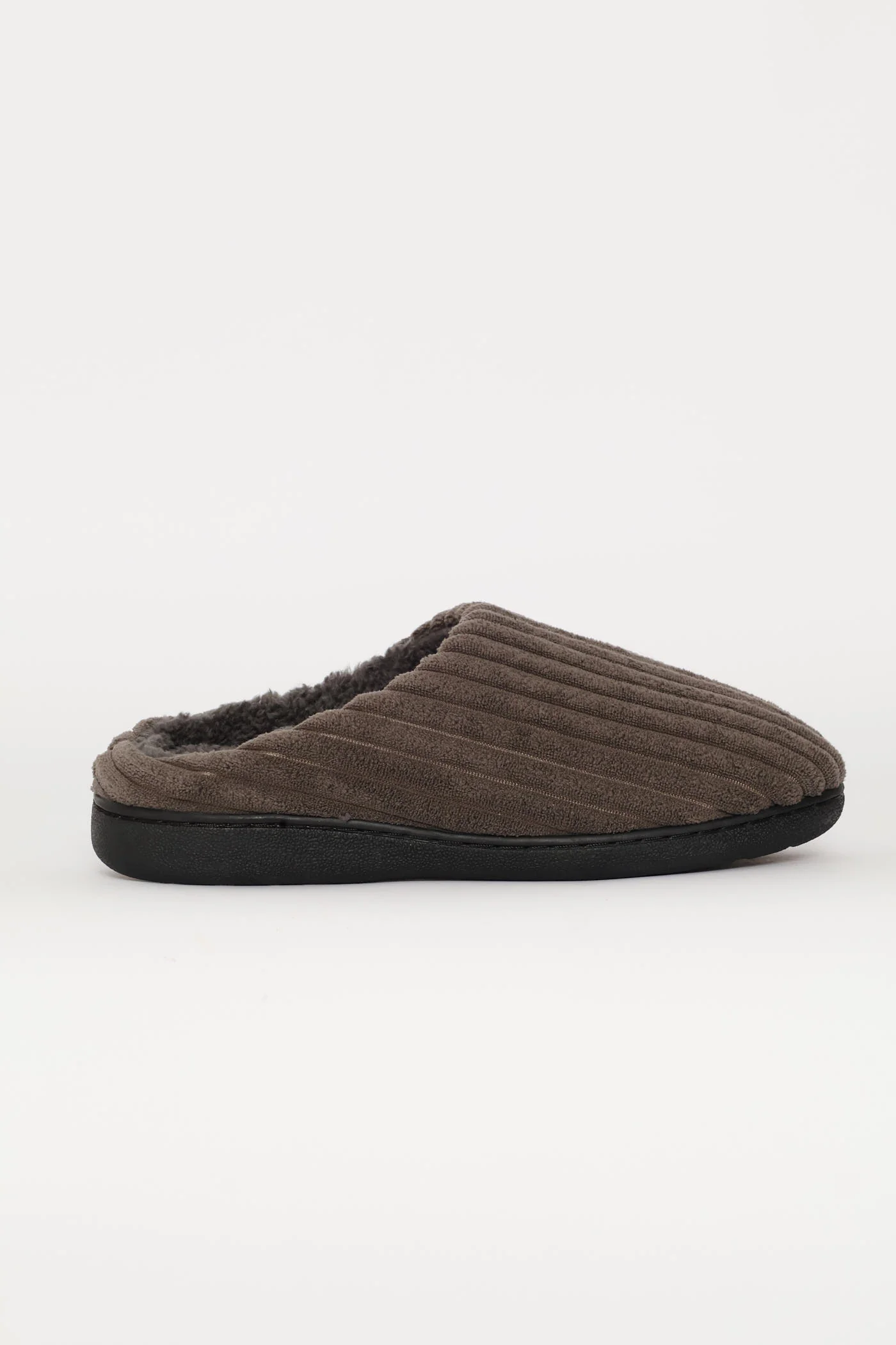 Thick Corduroy Upper Slipper - Grey - Image 4