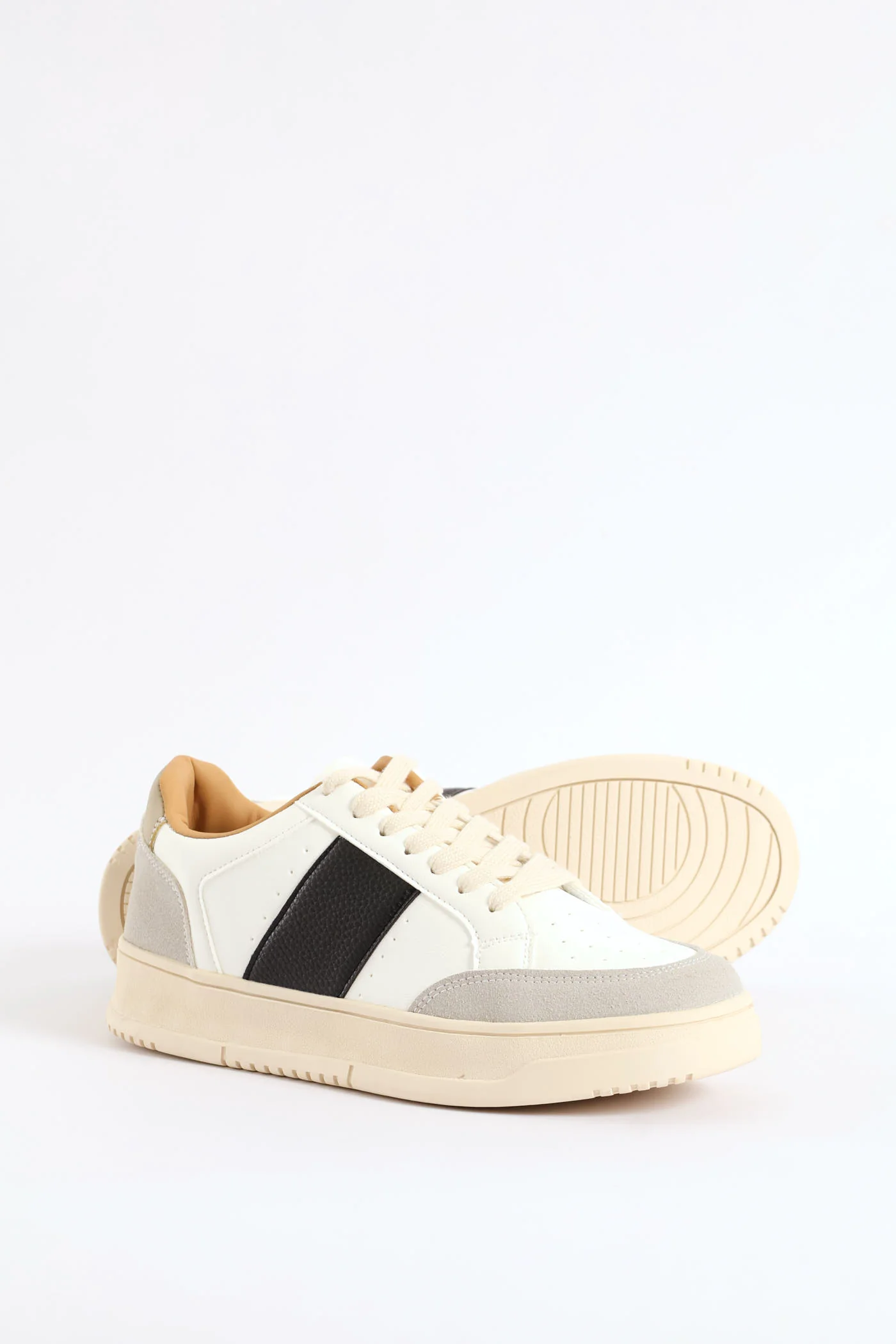 Thick Side Stripe Sneaker - White/Black - Image 5