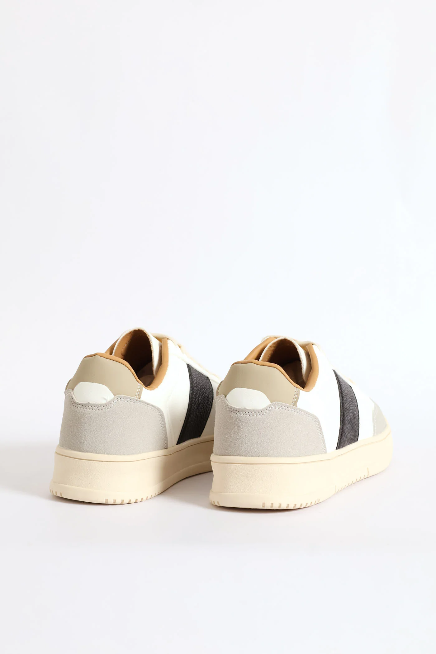 Thick Side Stripe Sneaker - White/Black - Image 8