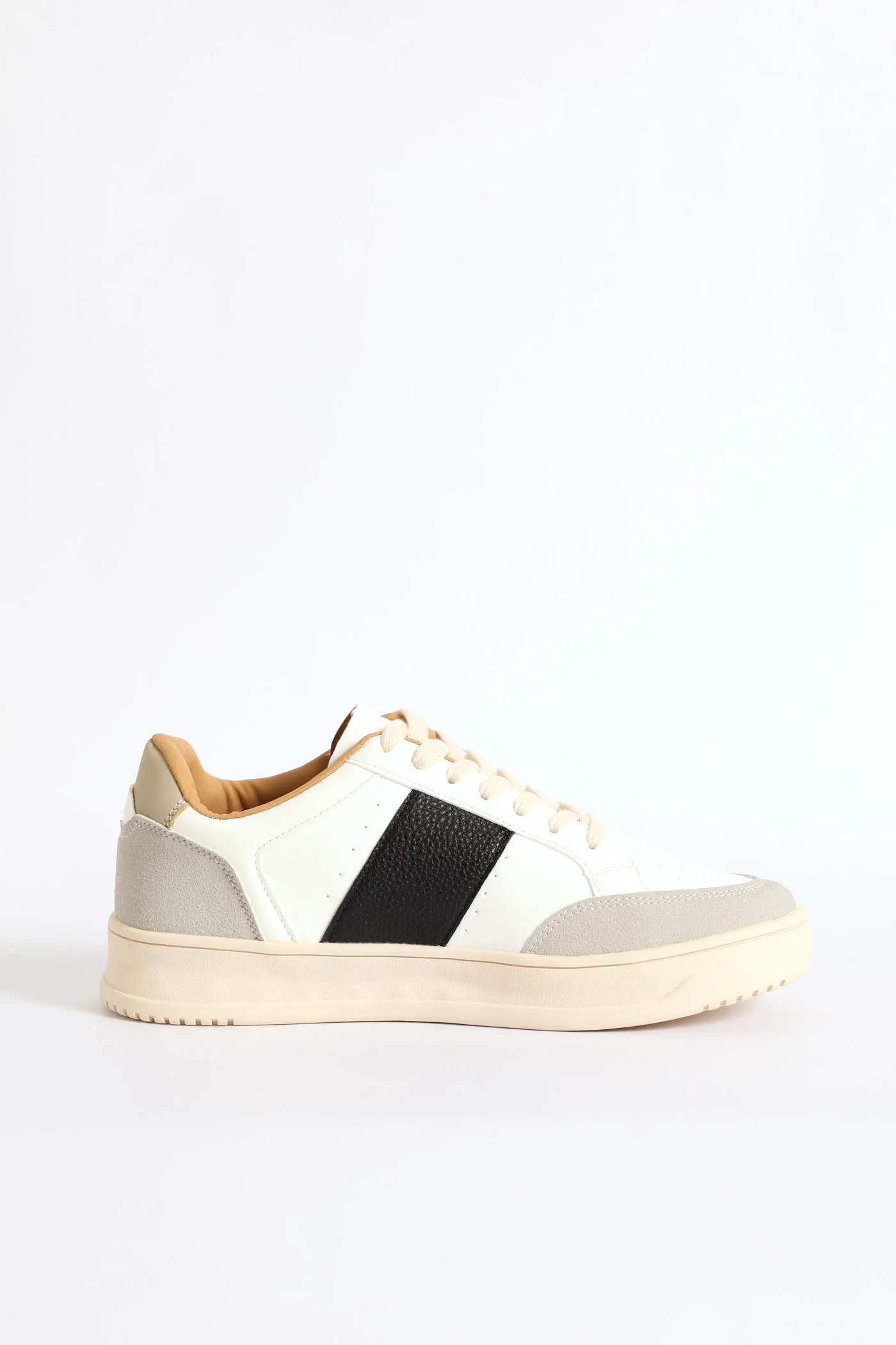 Thick Side Stripe Sneaker - White/Black - Image 9