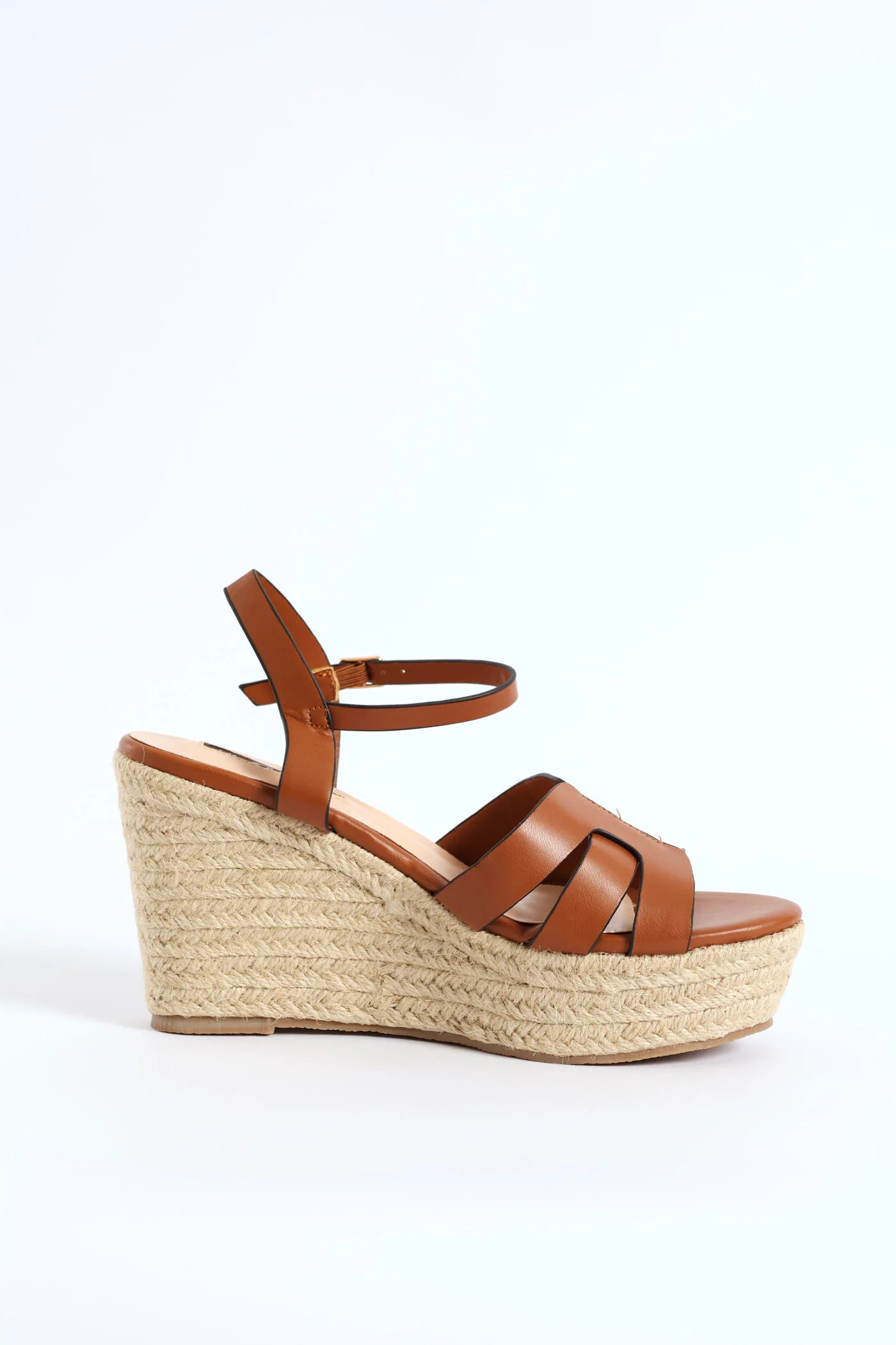 Thick Strap Espadrille Wedge Heel - Tan - Image 2
