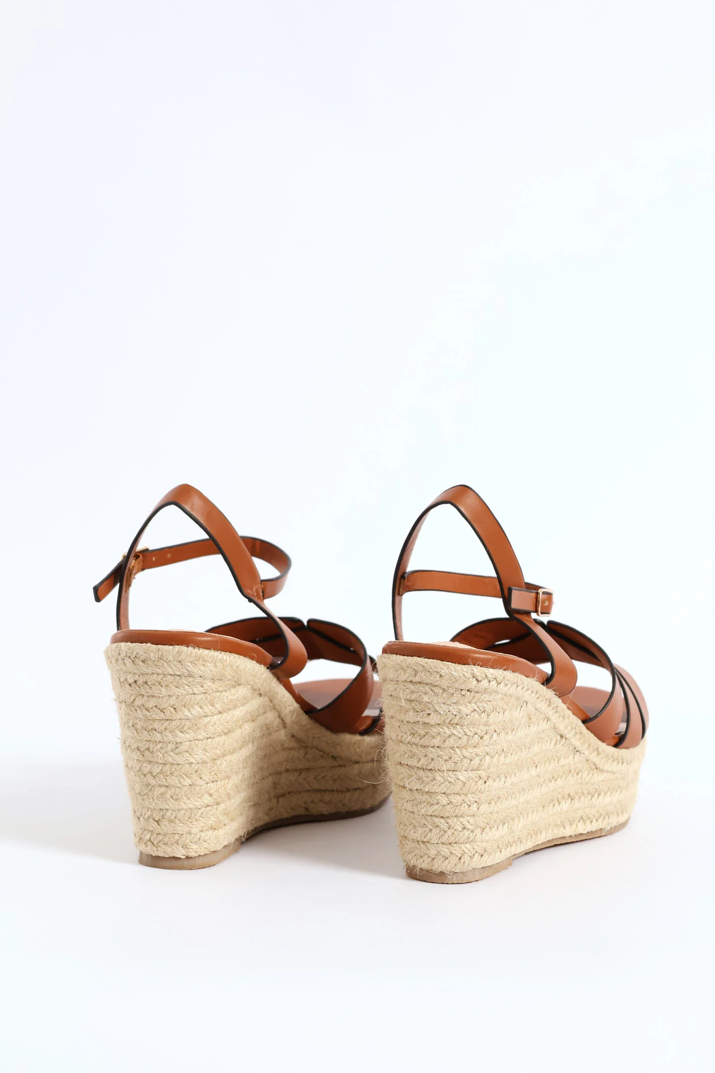Thick Strap Espadrille Wedge Heel - Tan - Image 4