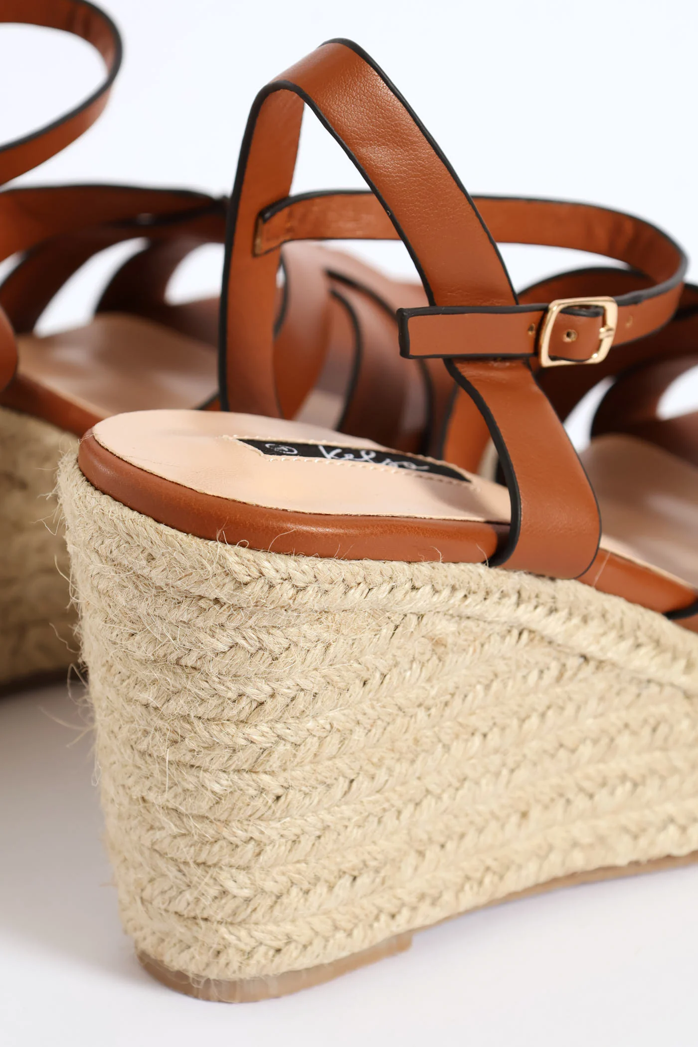 Thick Strap Espadrille Wedge Heel - Tan - Image 5