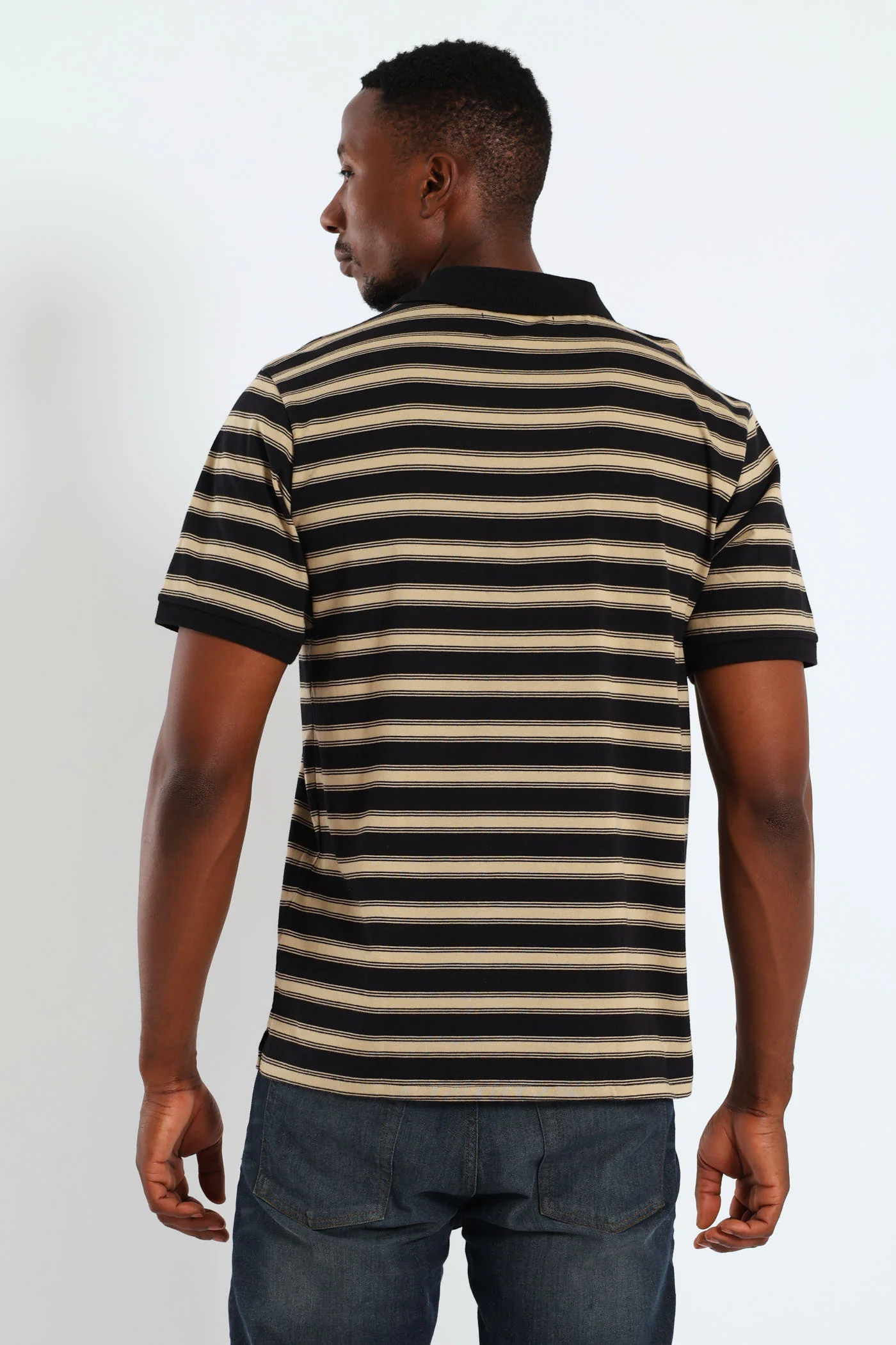 Thin Stripe Golfer - Black - Image 4