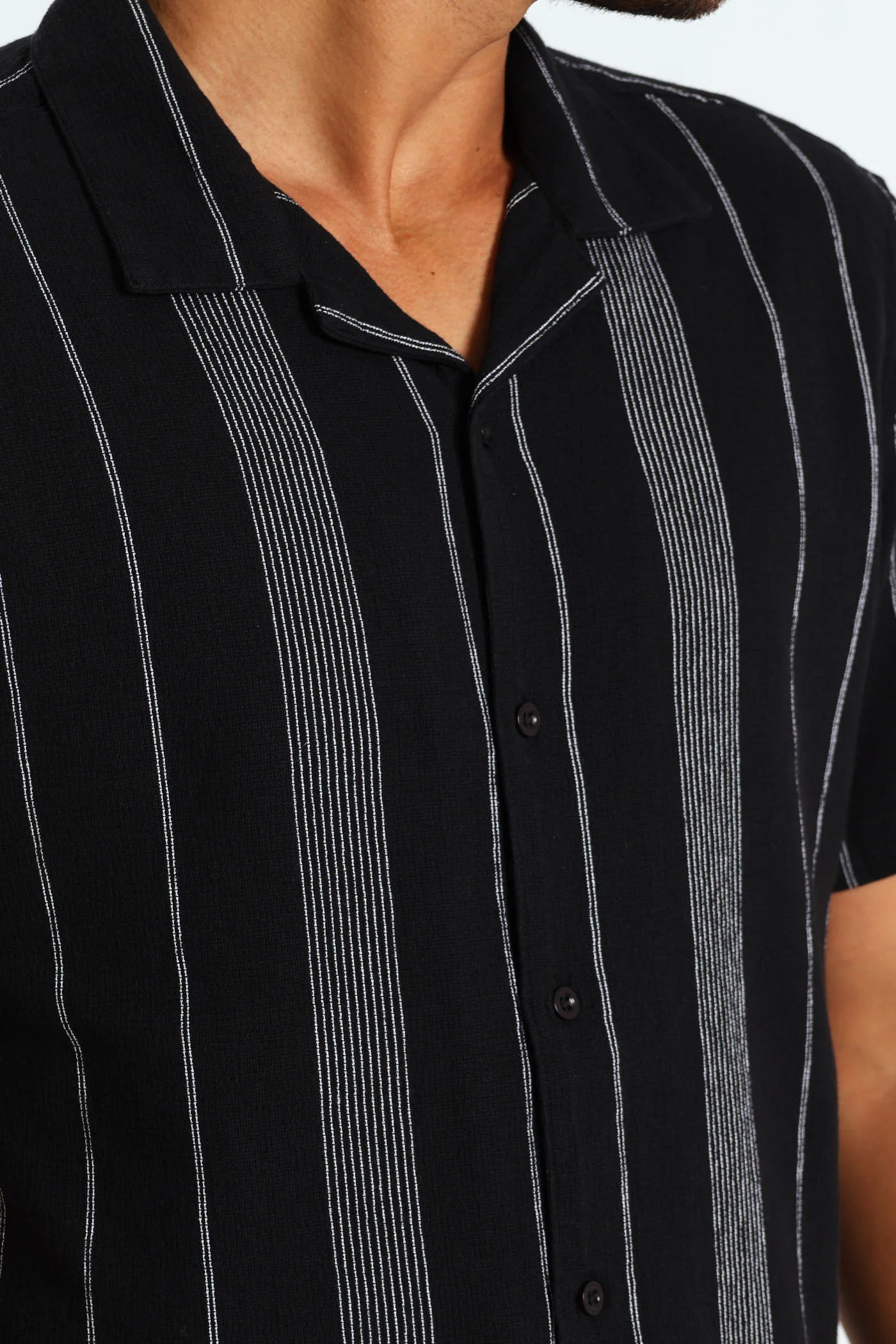 Thin Stripe Surf Interest Shirt - Black - Image 4