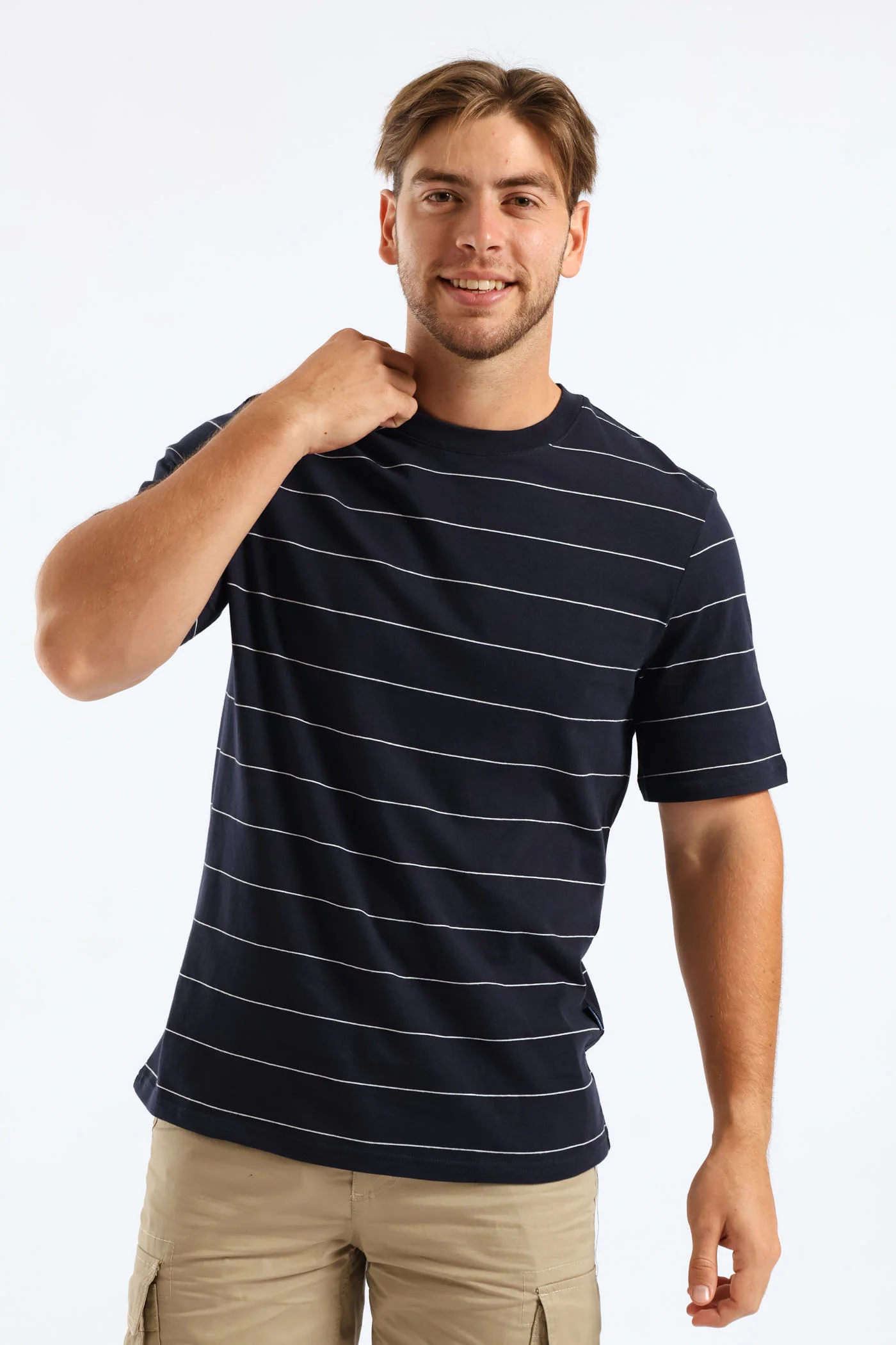 Thin Stripe Tee - Navy - Image 2