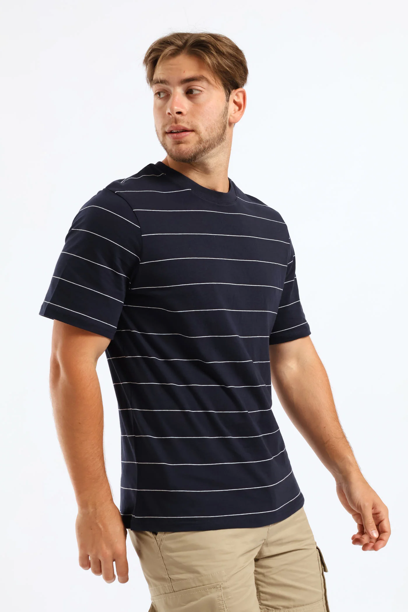 Thin Stripe Tee - Navy - Image 3