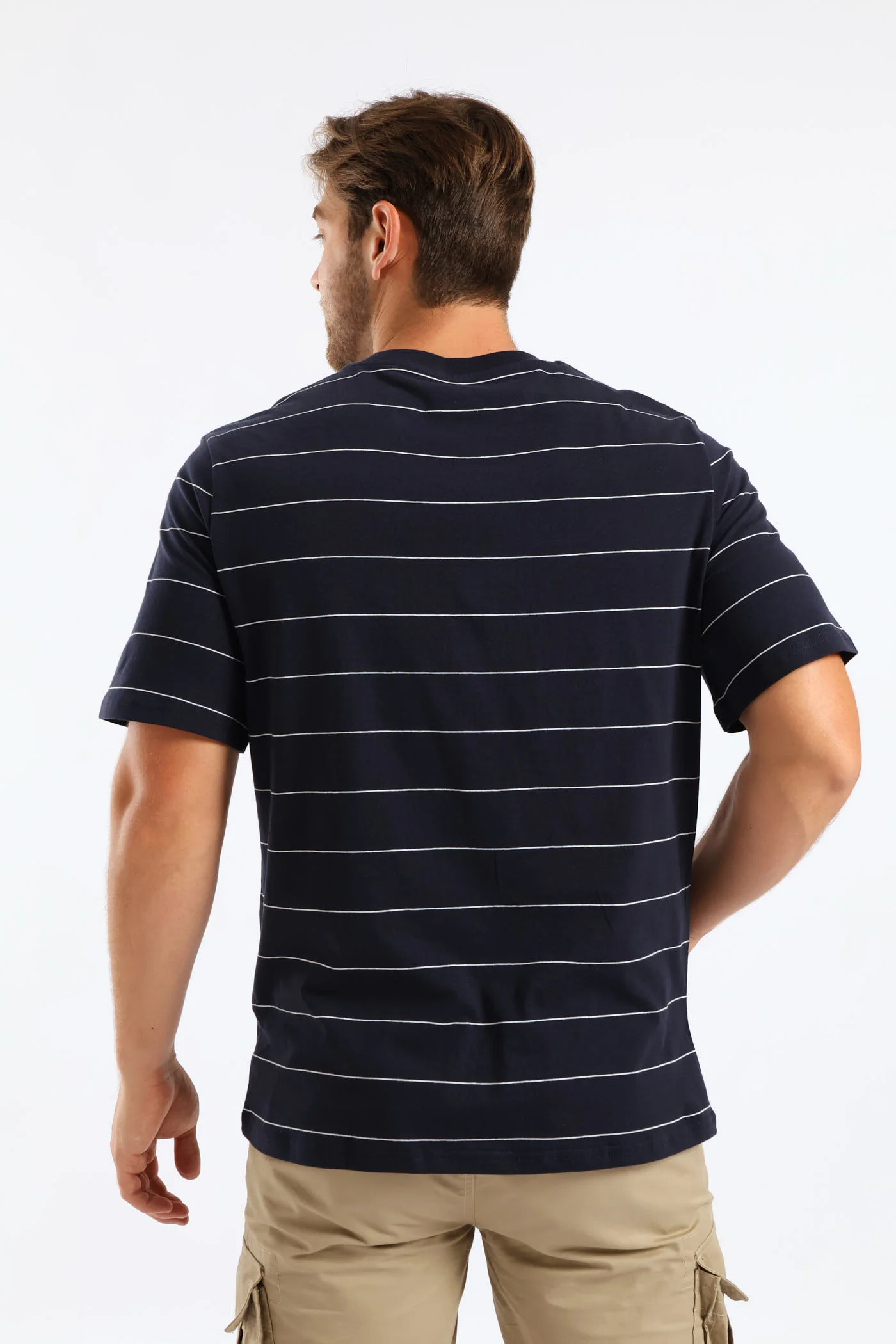 Thin Stripe Tee - Navy - Image 5