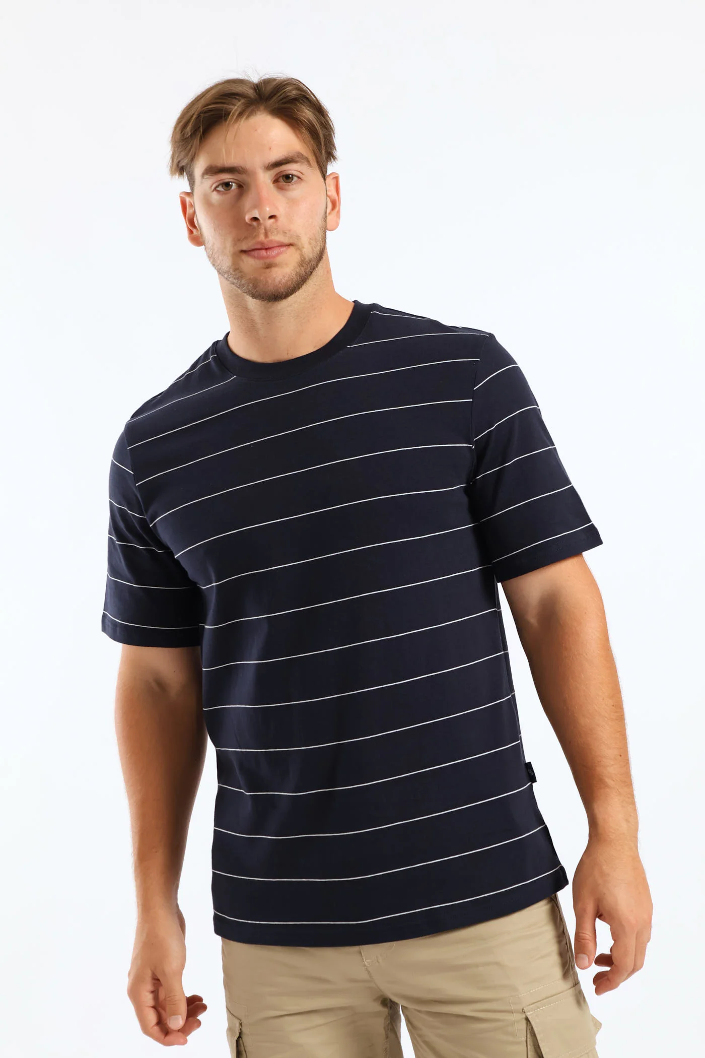 Thin Stripe Tee - Navy - Image 6