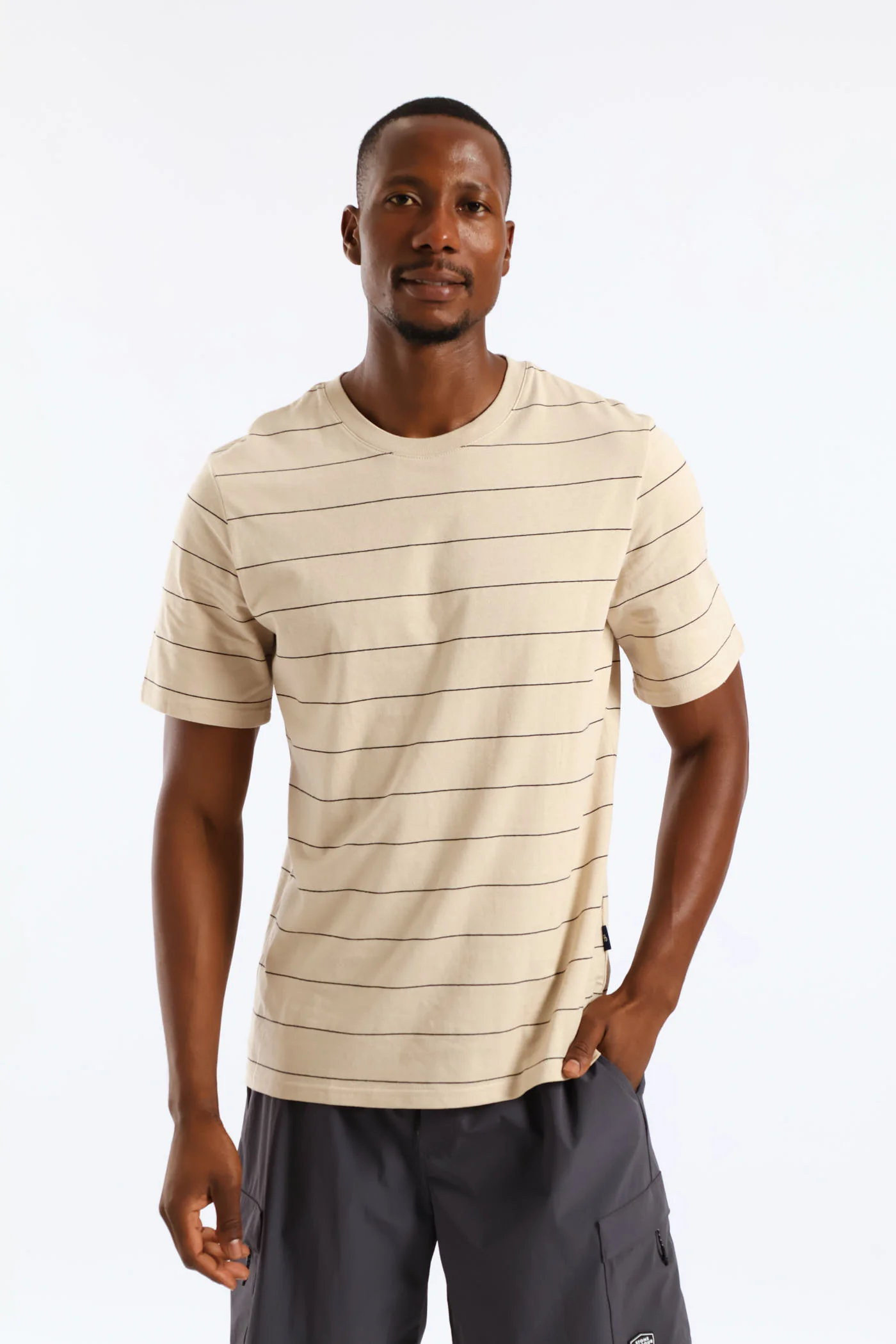 Thin Stripe Tee - Stone - Image 3