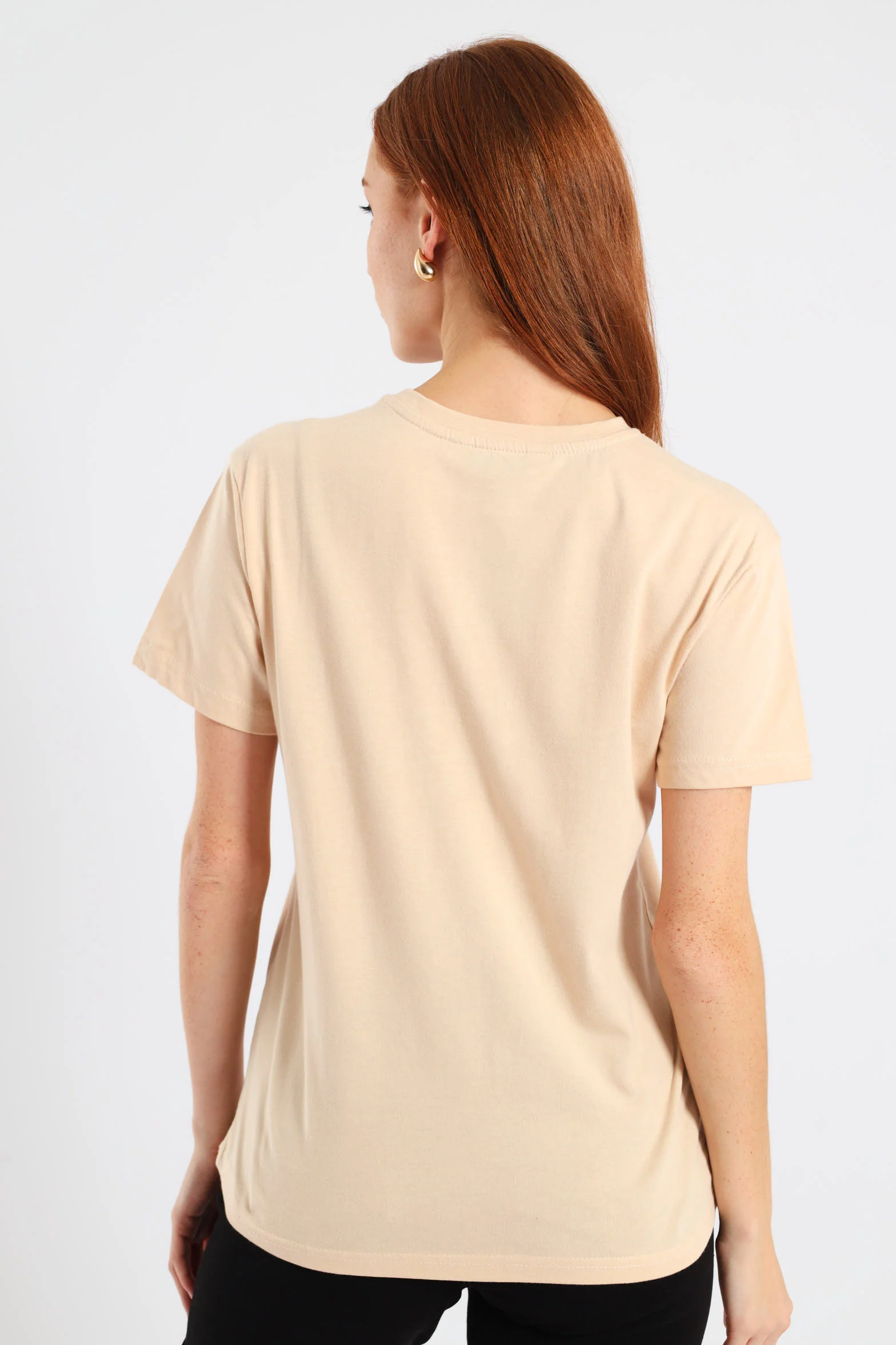 Three Flower Line Face Foil Regular Tee - Wheat - Image 2