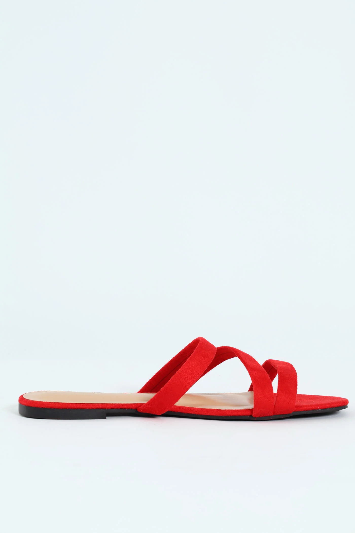 Three Strap Basic Mule Sandal - Red - Image 5