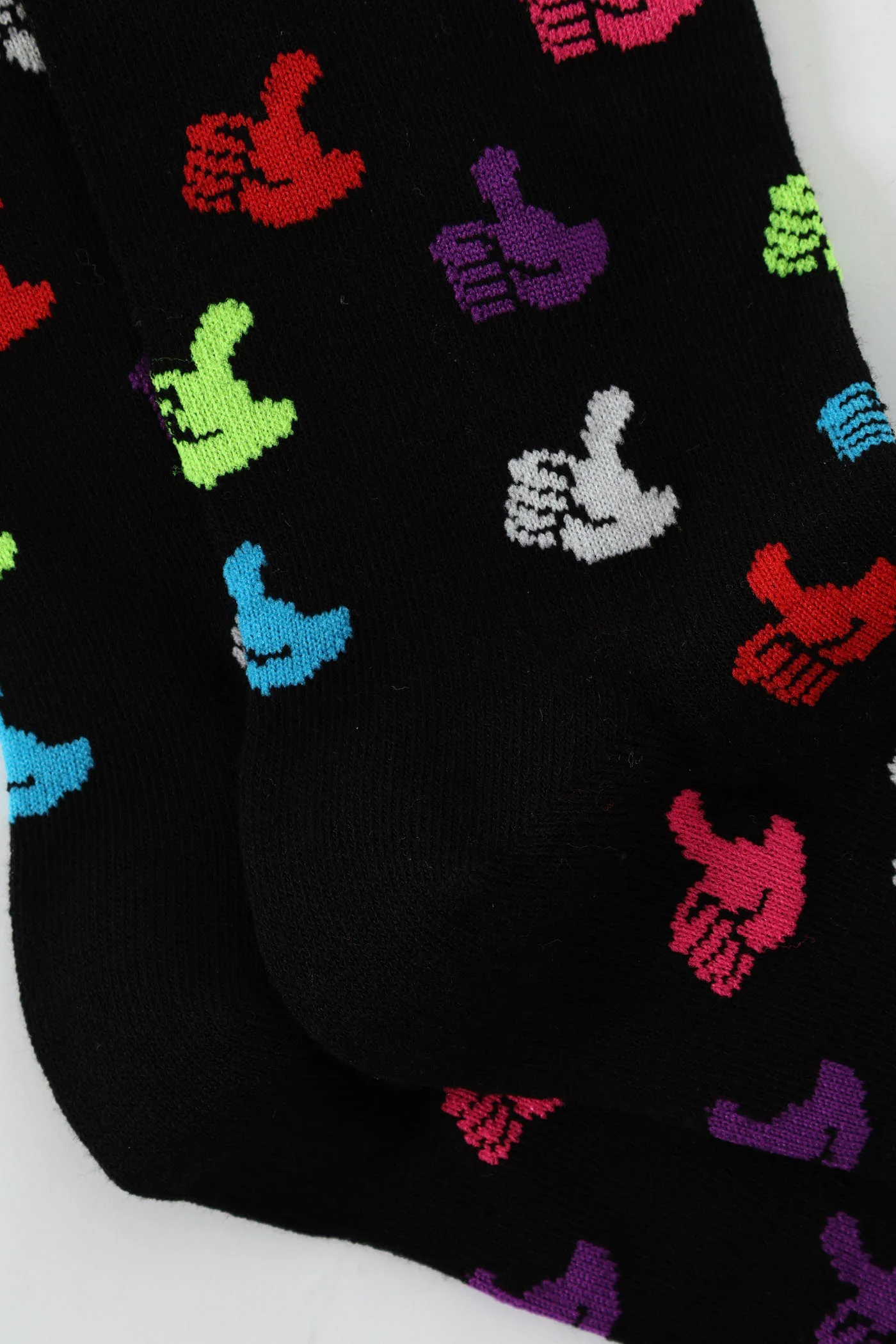 Thumbs Up Single Anklet Socks - Black - Image 2