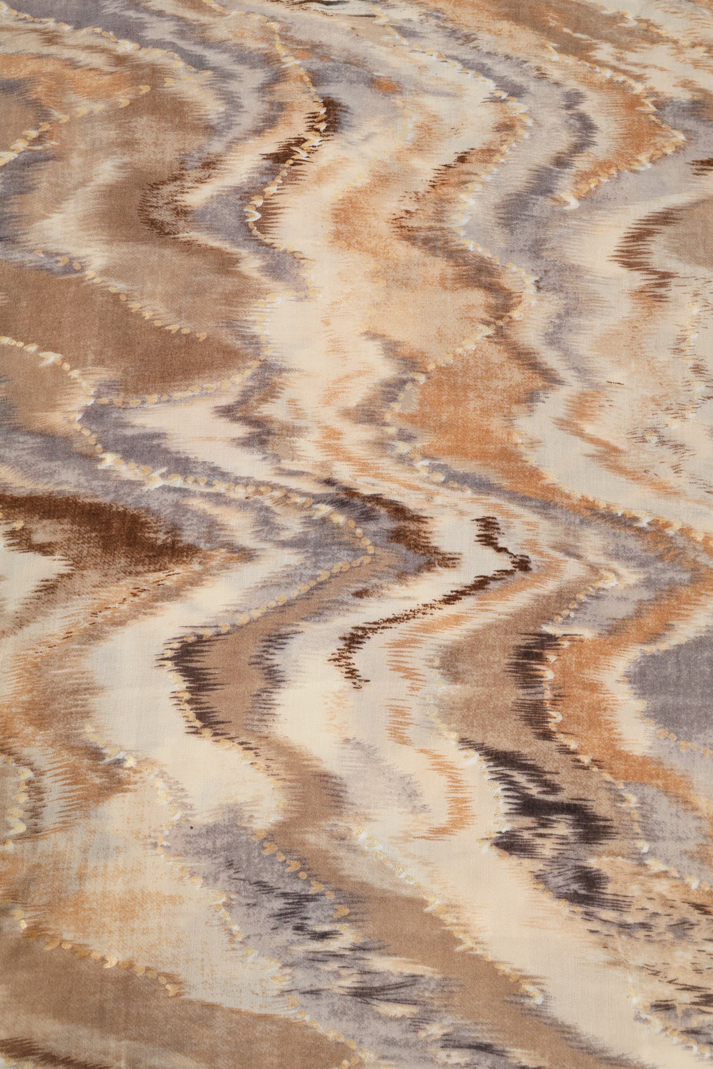 Tie Dye Foil Print Scarf - Cream - Image 2
