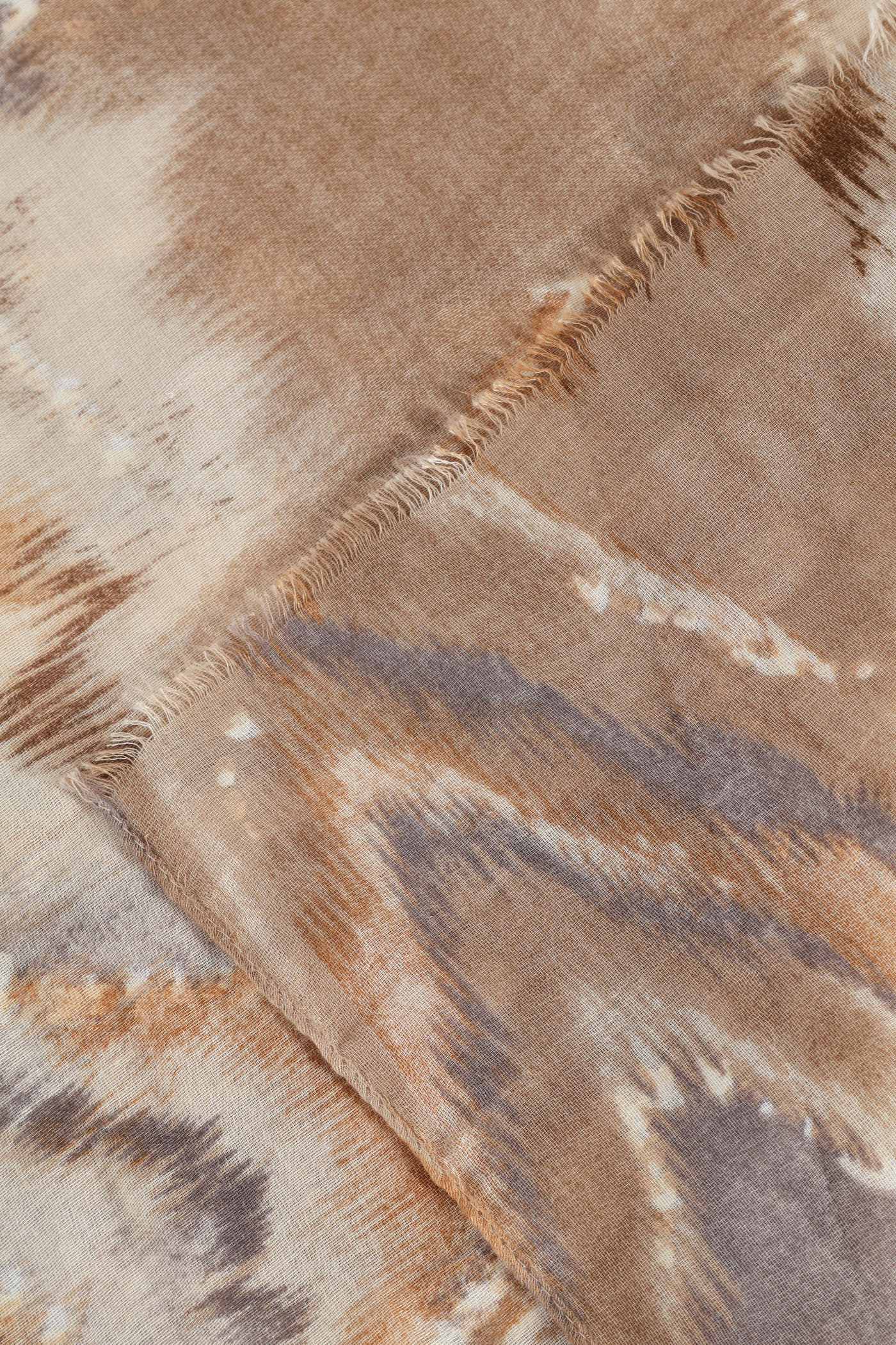 Tie Dye Foil Print Scarf - Cream - Image 3