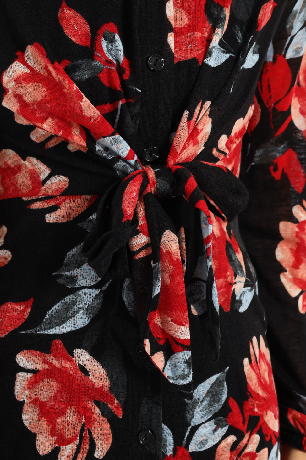 Tie Front Cut & Sew Shirt Midaxi Dress - Image 5