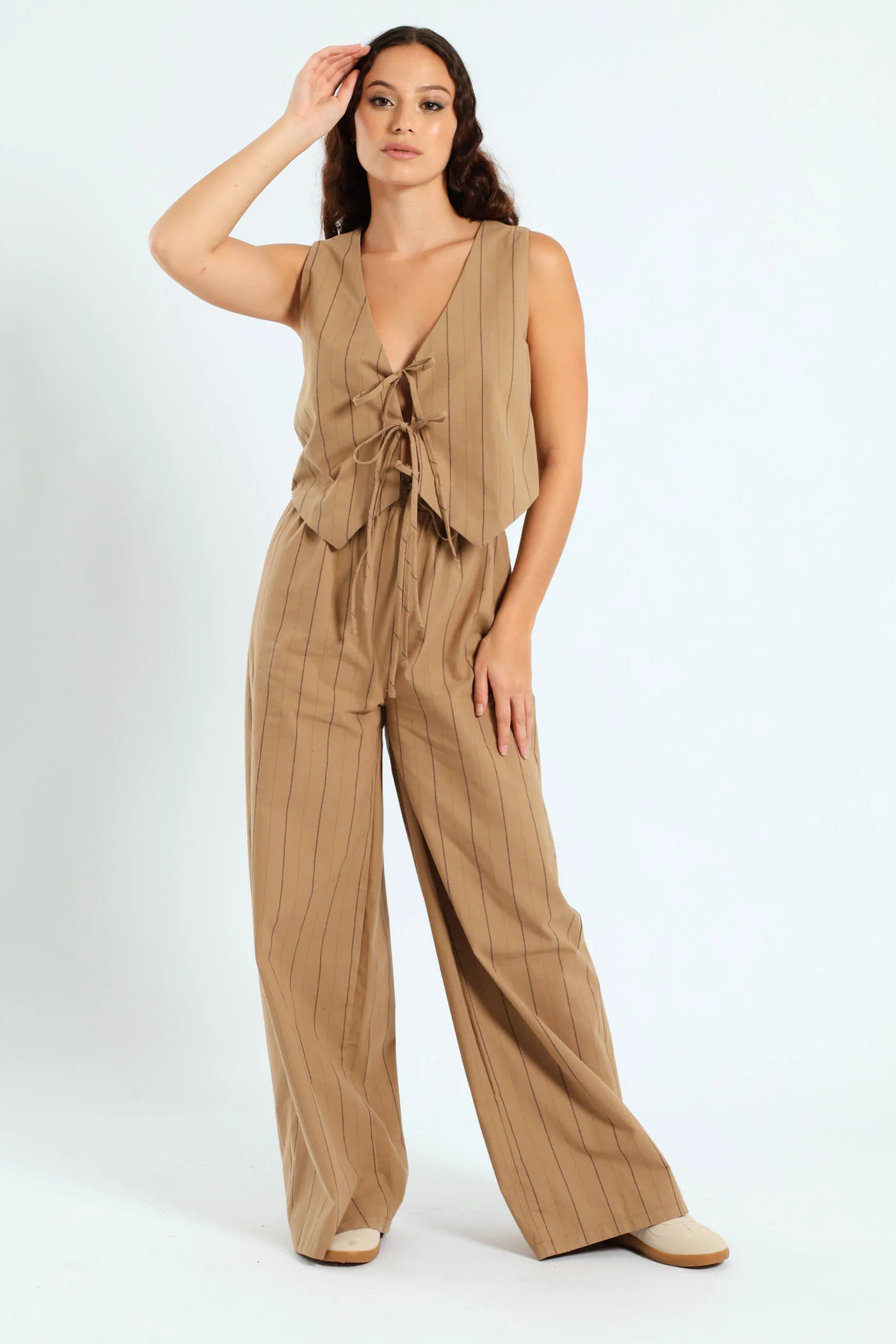Tie Waistcoat - Tan - Image 5