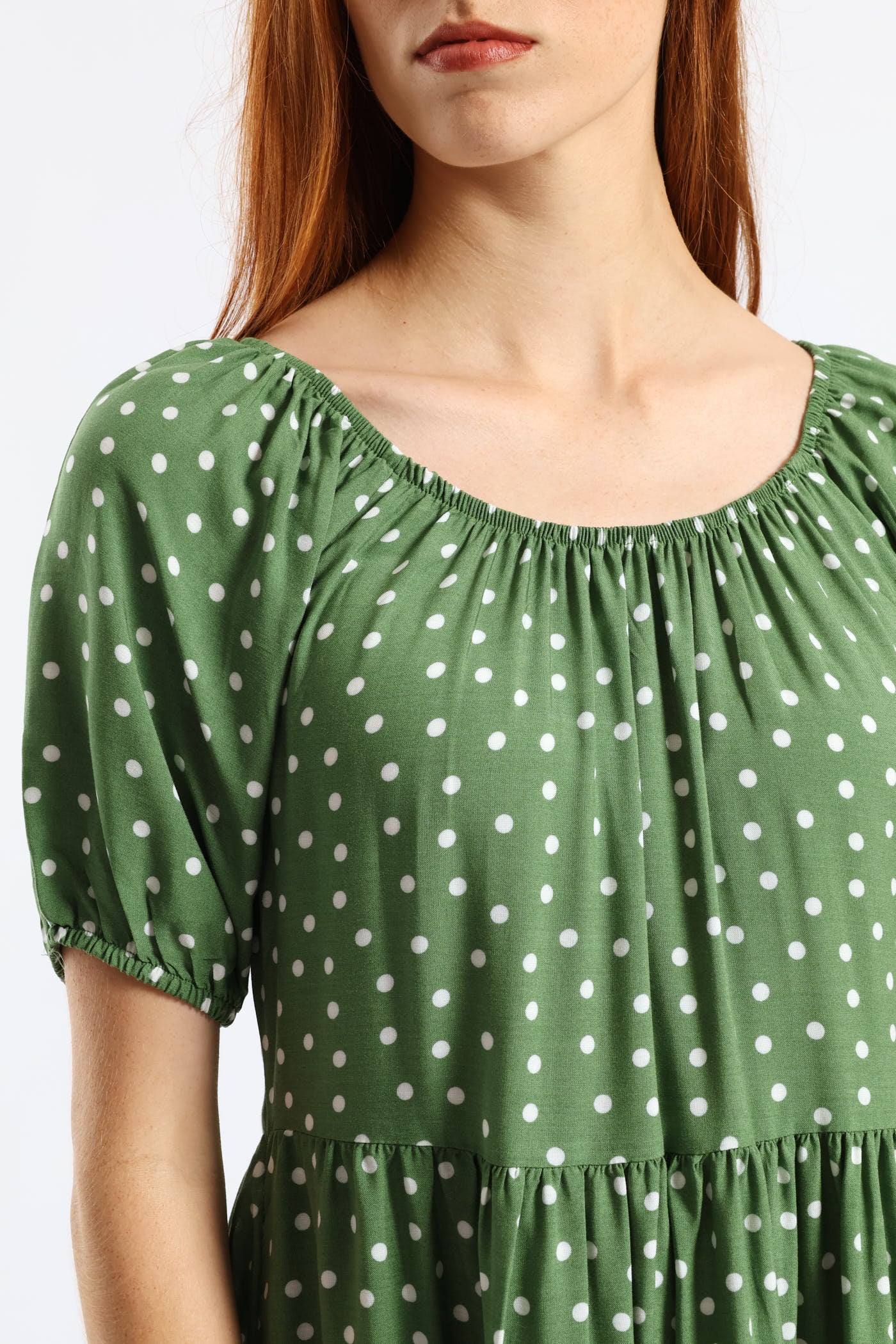 Tiered Gypsy Mini Dress - Eucalyptus Green - Image 2