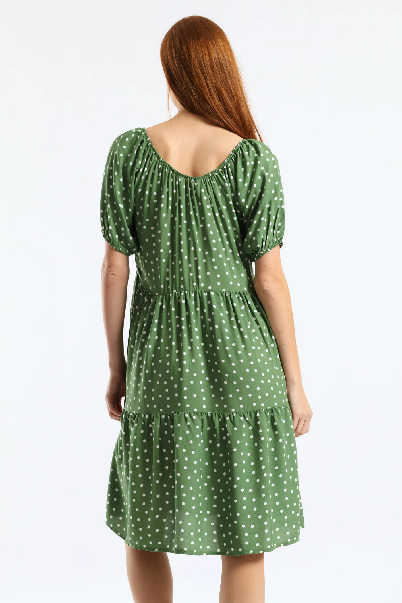 Tiered Gypsy Mini Dress - Eucalyptus Green - Image 5