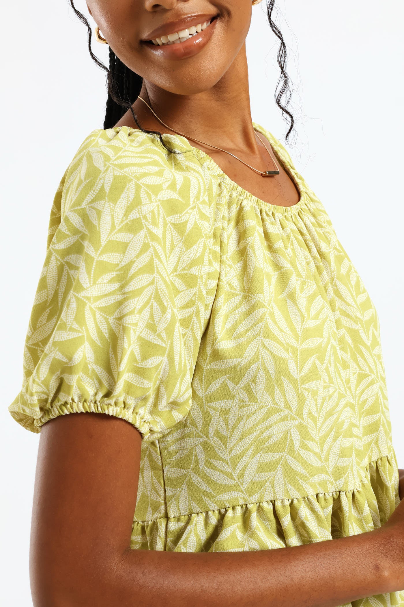 Tiered Gypsy Mini Dress - Fatigue/Stone - Image 5