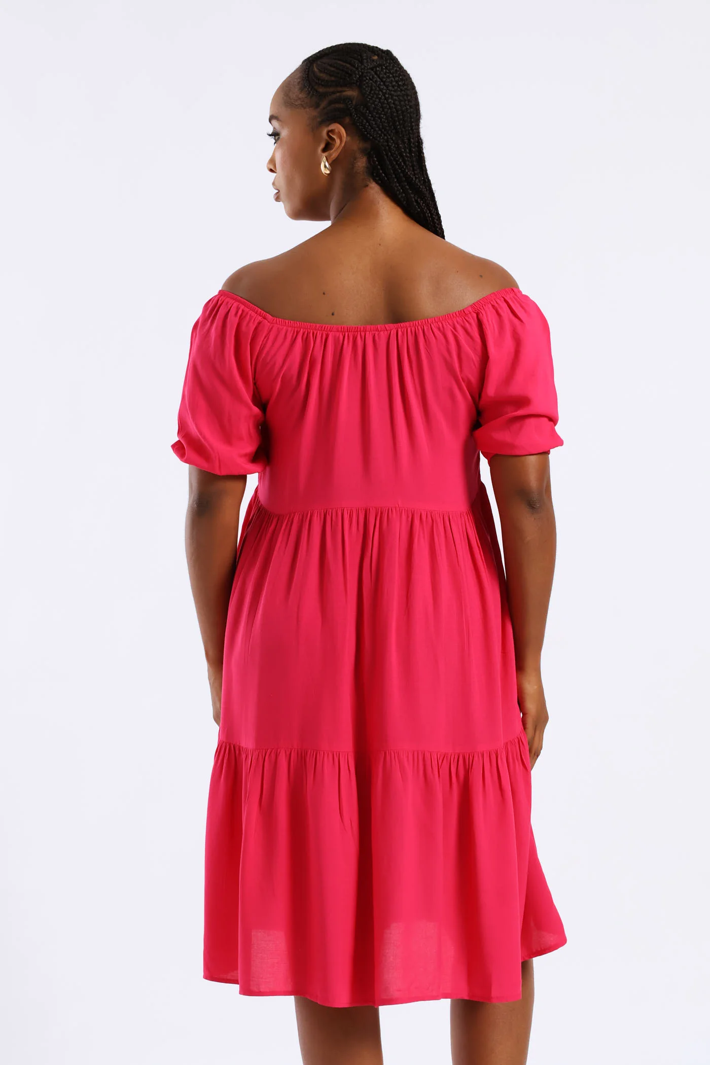 Tiered Gypsy Mini Dress - Magenta - Image 2