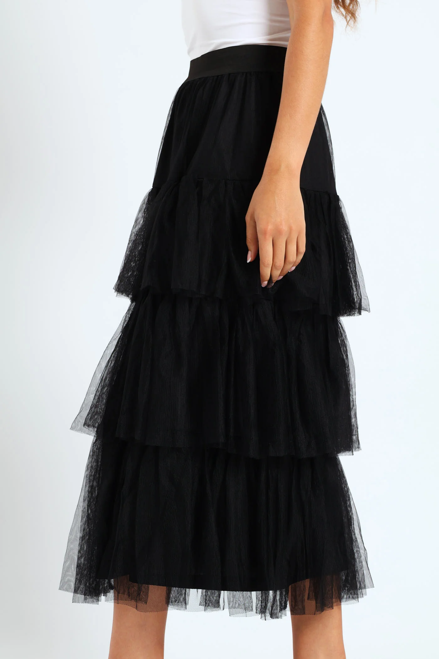 Tiered Rara Midi Skirt - Black - Image 2