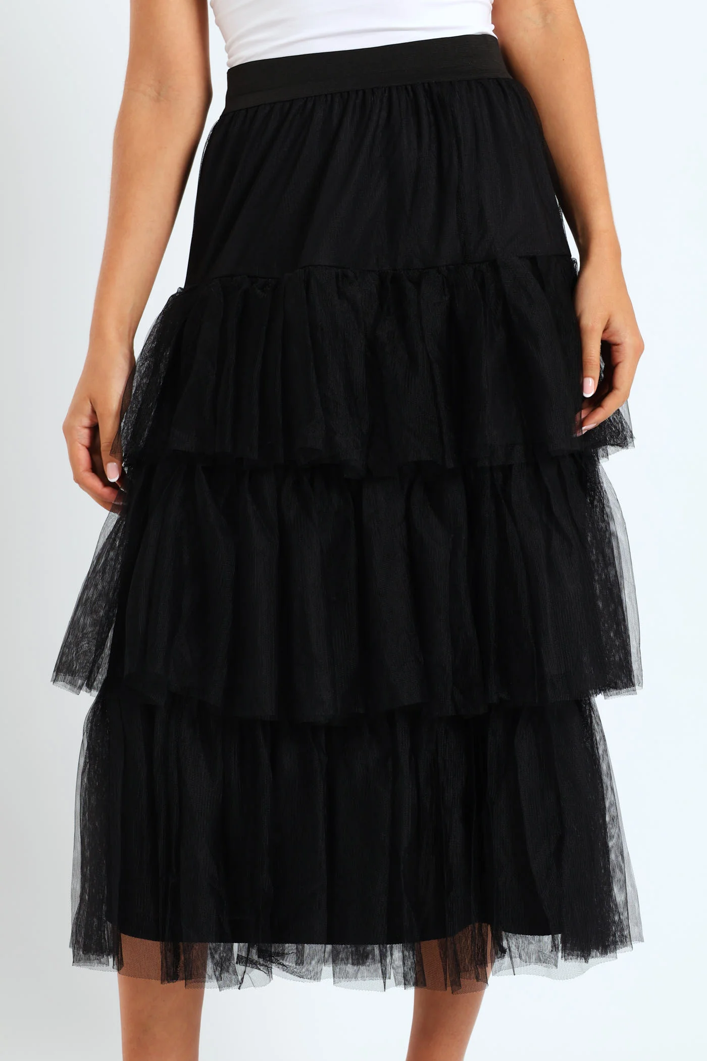 Tiered Rara Midi Skirt - Black - Image 3