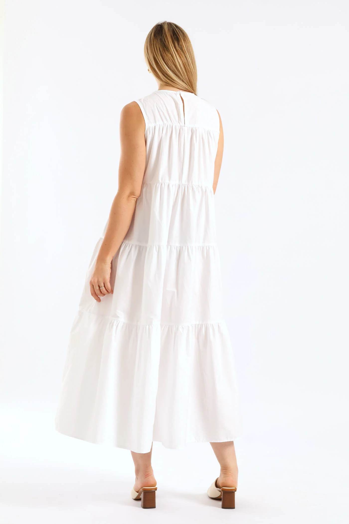 Tiered Volume Maxi Dress - White - Image 2