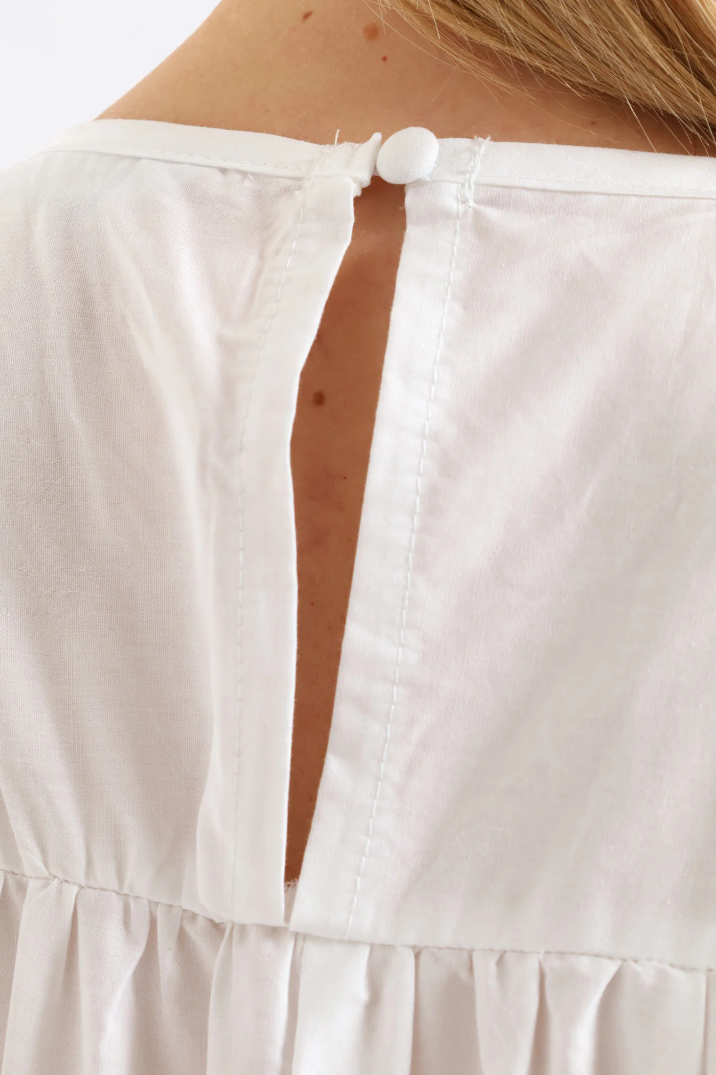 Tiered Volume Maxi Dress - White - Image 5