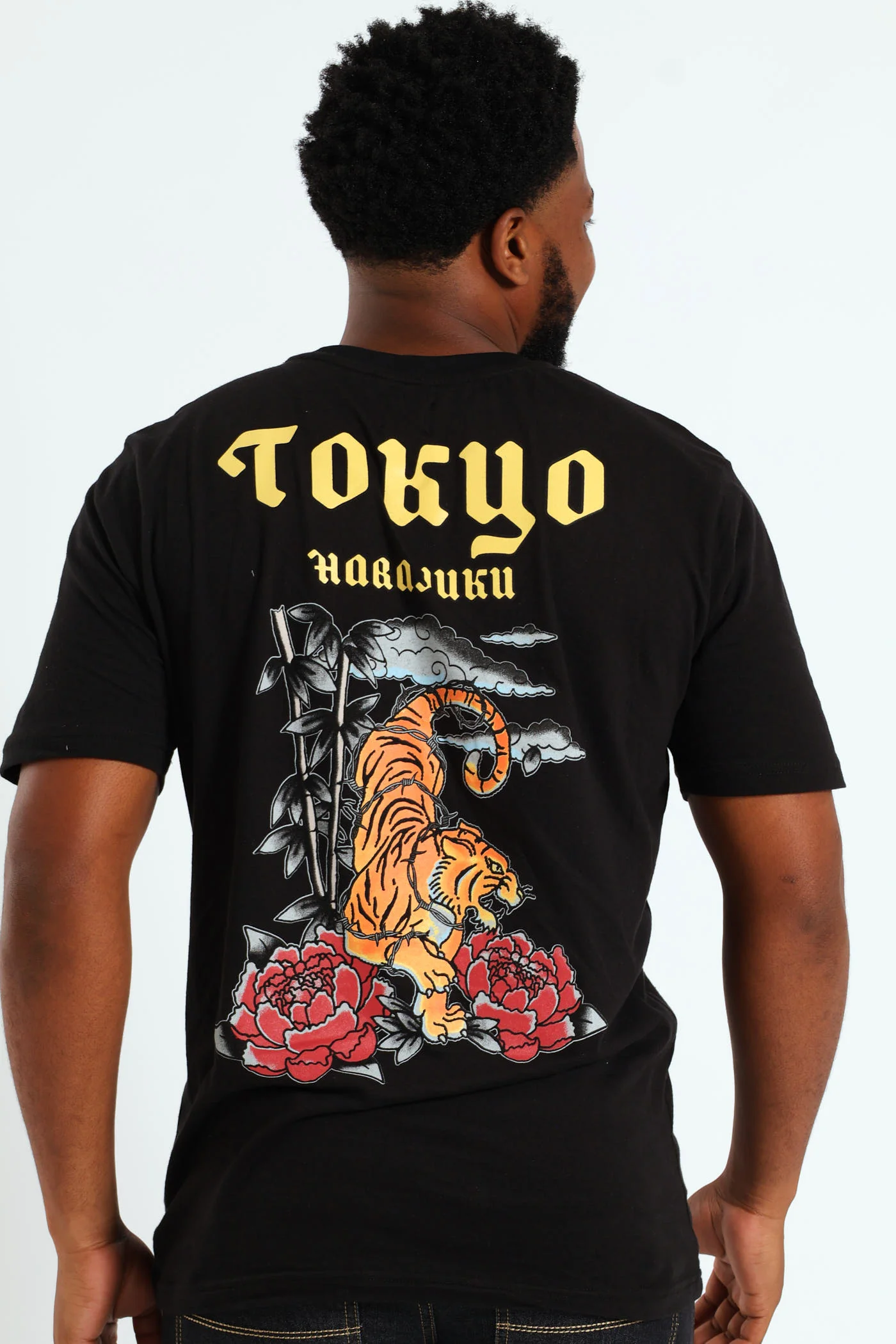 Tiger Back & Front Tee - Black - Image 2