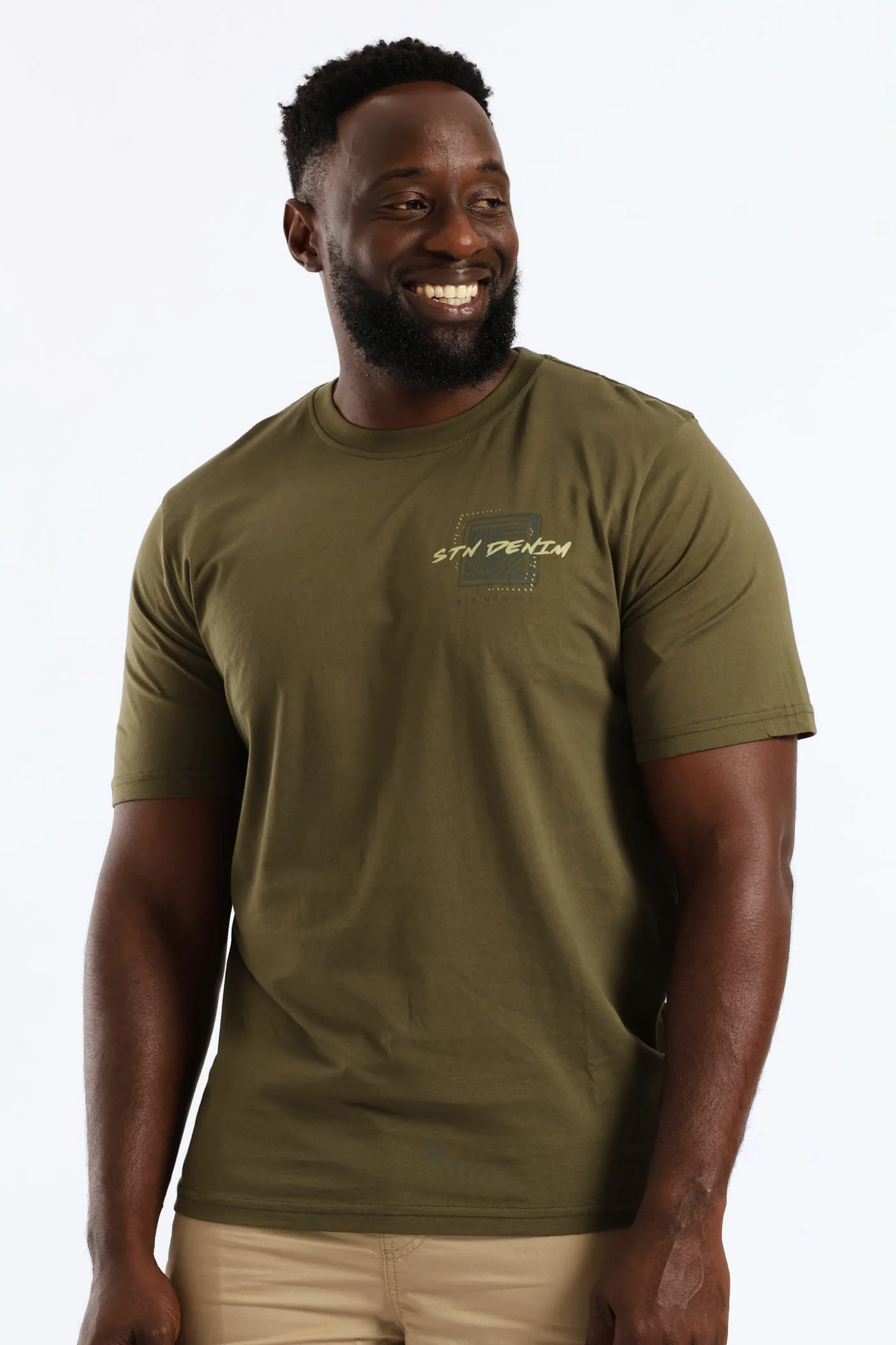 Tile Front & Back Tee - Olive - Image 2