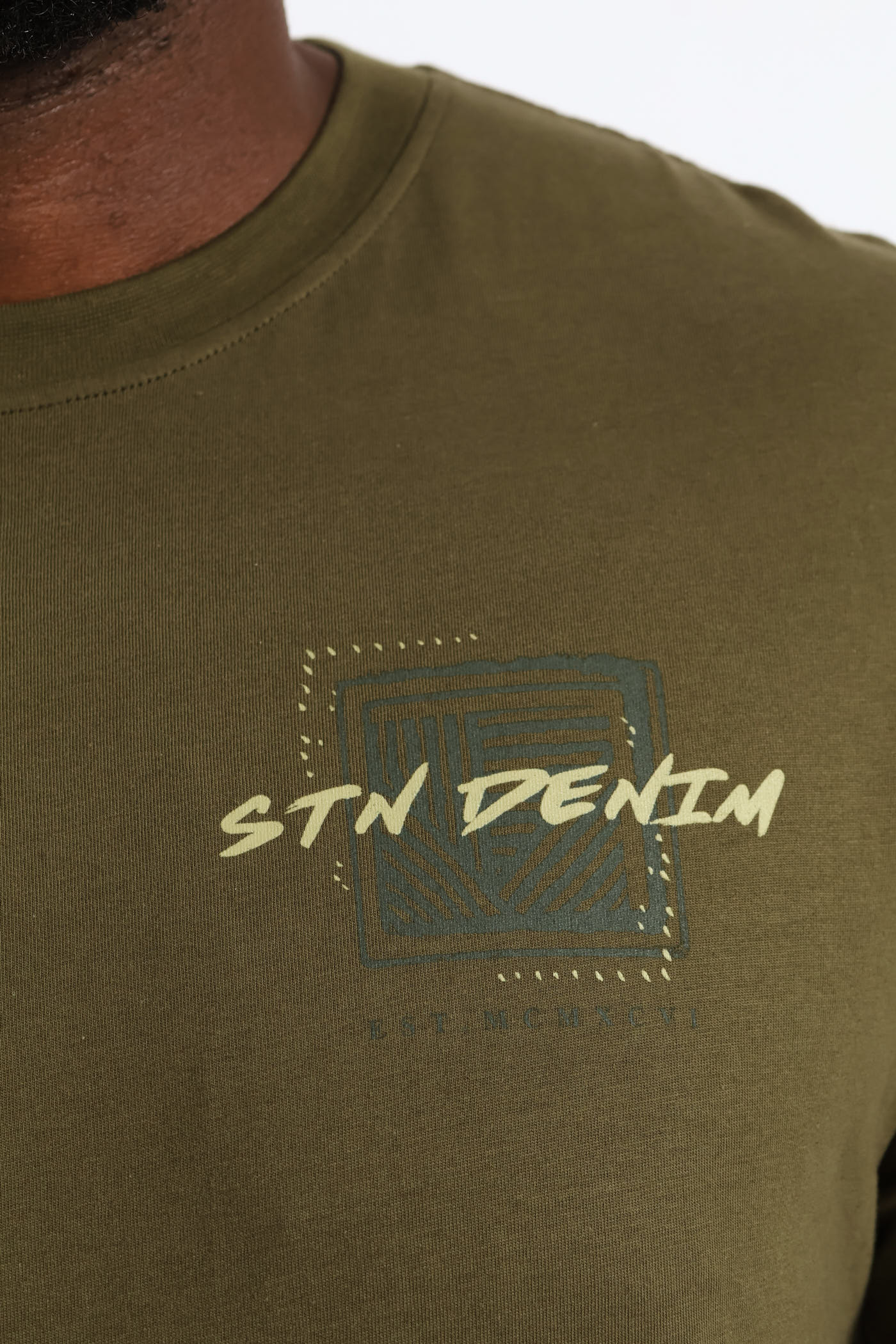 Tile Front & Back Tee - Olive - Image 4