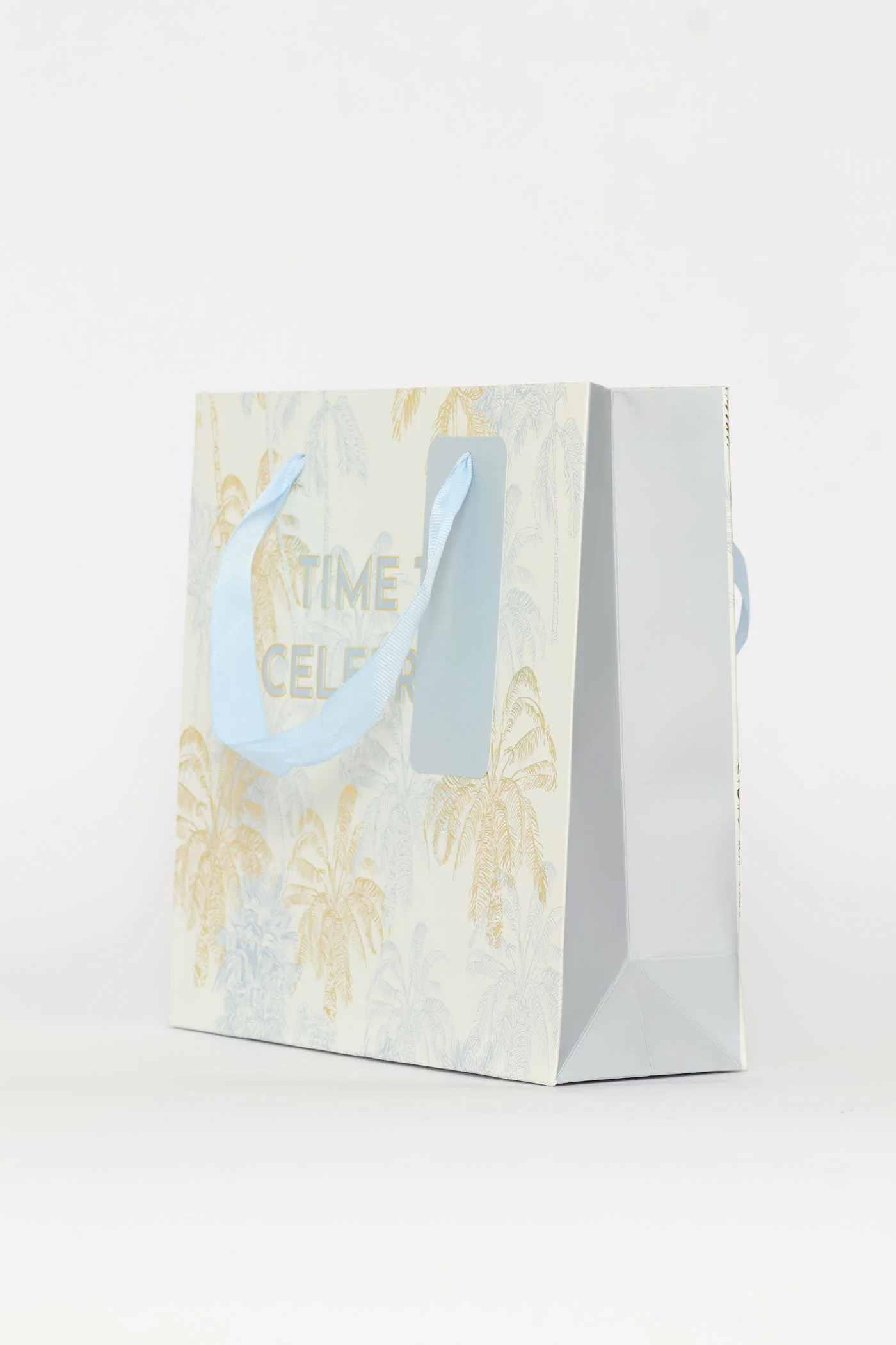 Time To Celebrate Palm Tree Gift Bag - Light Blue - Image 3