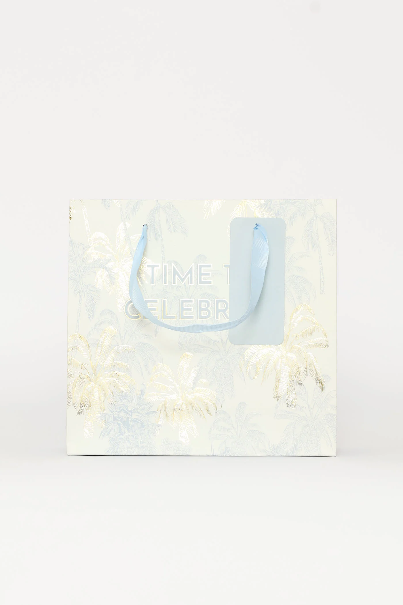 Time To Celebrate Palm Tree Gift Bag - Light Blue - Image 4