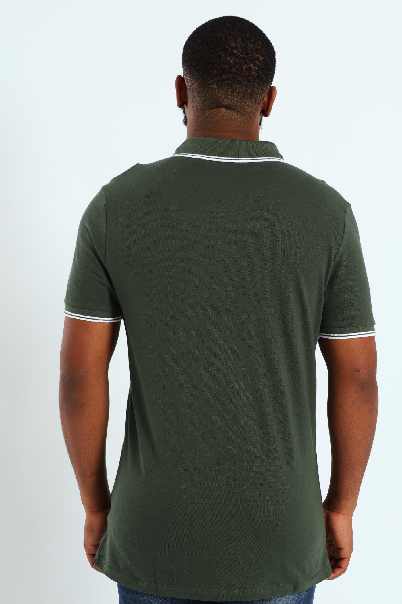 Tipped Core Polo Golfer - Forest Green - Image 3