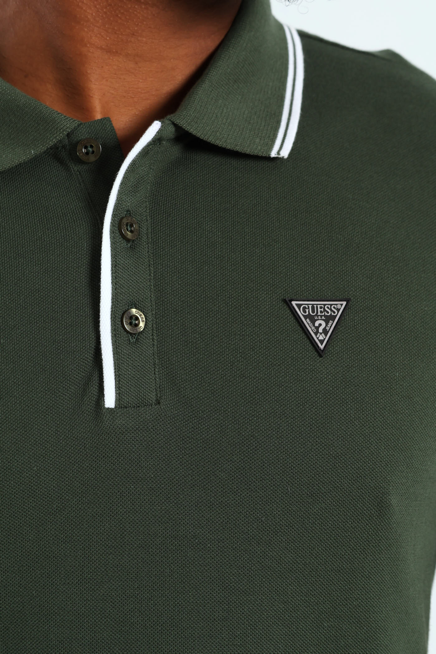 Tipped Core Polo Golfer - Forest Green - Image 4
