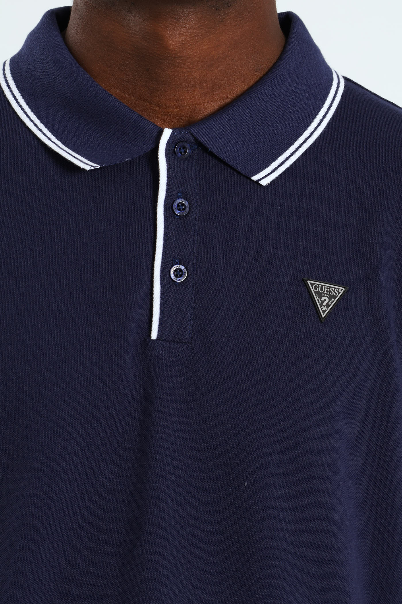 Tipped Polo Golfer - Navy - Image 4