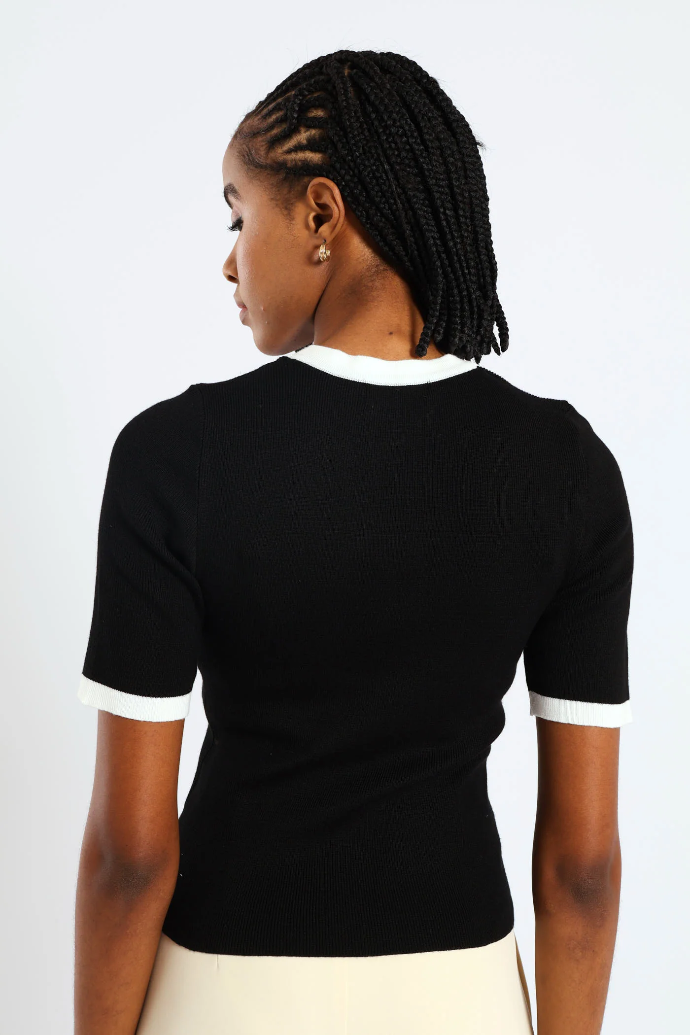 Tipped Pullover - Black/White - Image 3