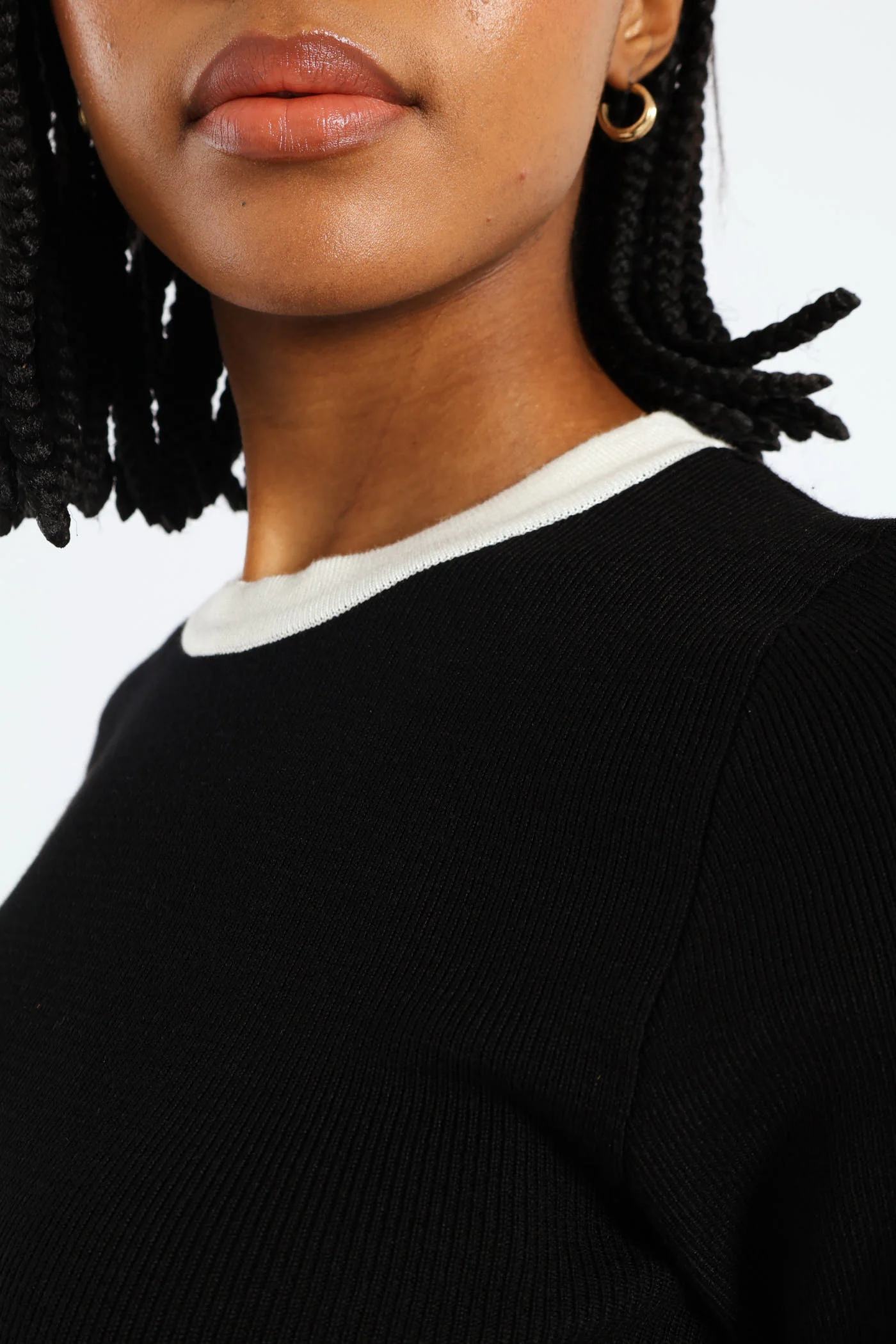 Tipped Pullover - Black/White - Image 4