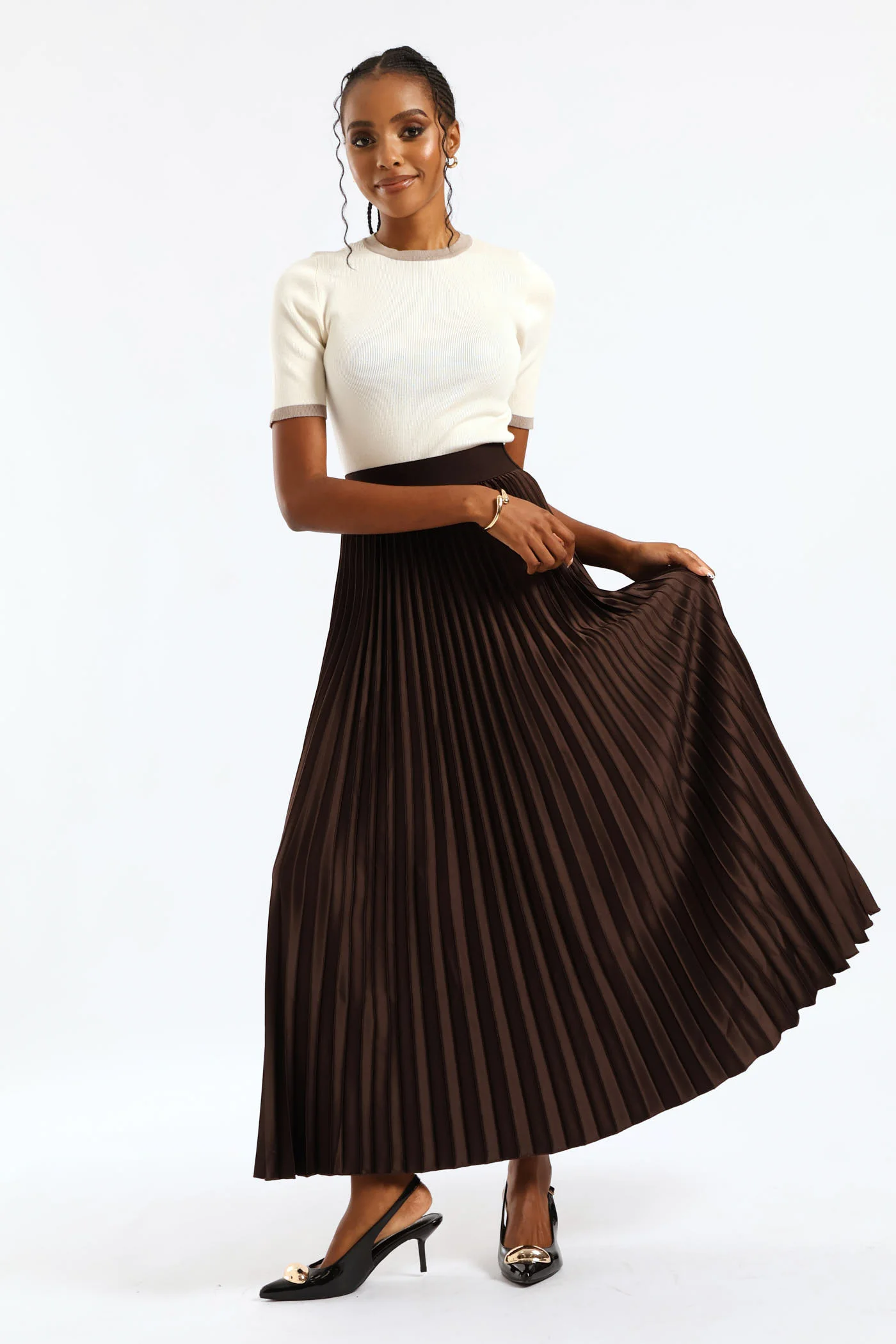 Tipped Pullover - Cream - Image 5