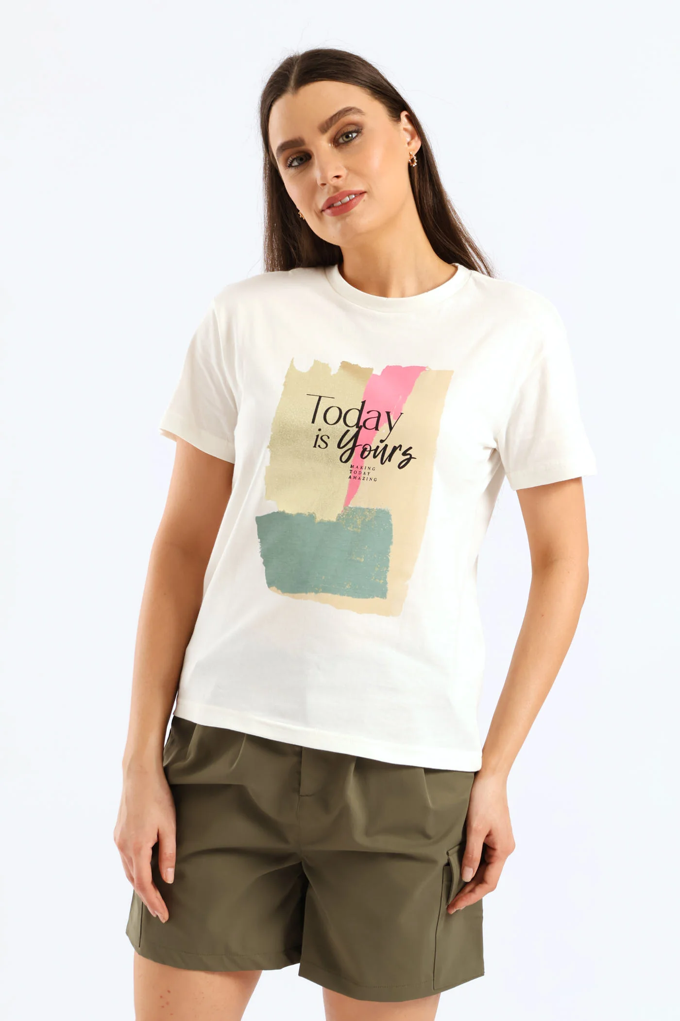 Today Is Yours Brushstroke Tee - Cream - Image 5