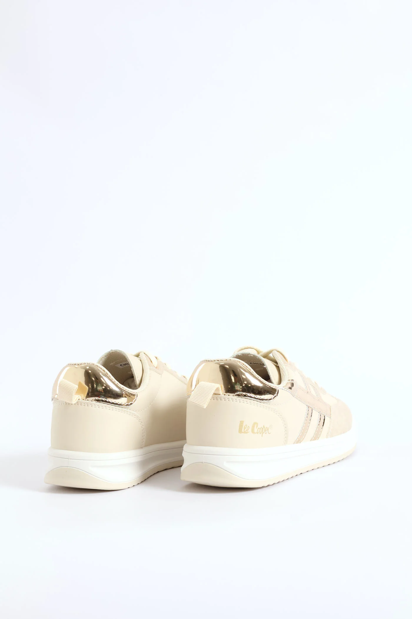 Toe Bumper Heel Print Lace Up Sneaker - Beige - Image 4